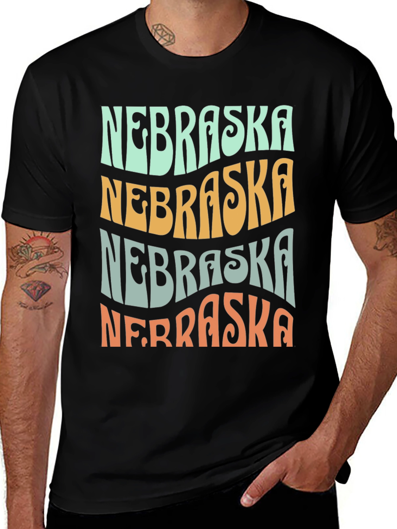 Nebraska Graphic T-Shirt Retro Style