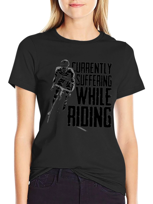 Currently Suffering While Riding Black Graphic Tee
