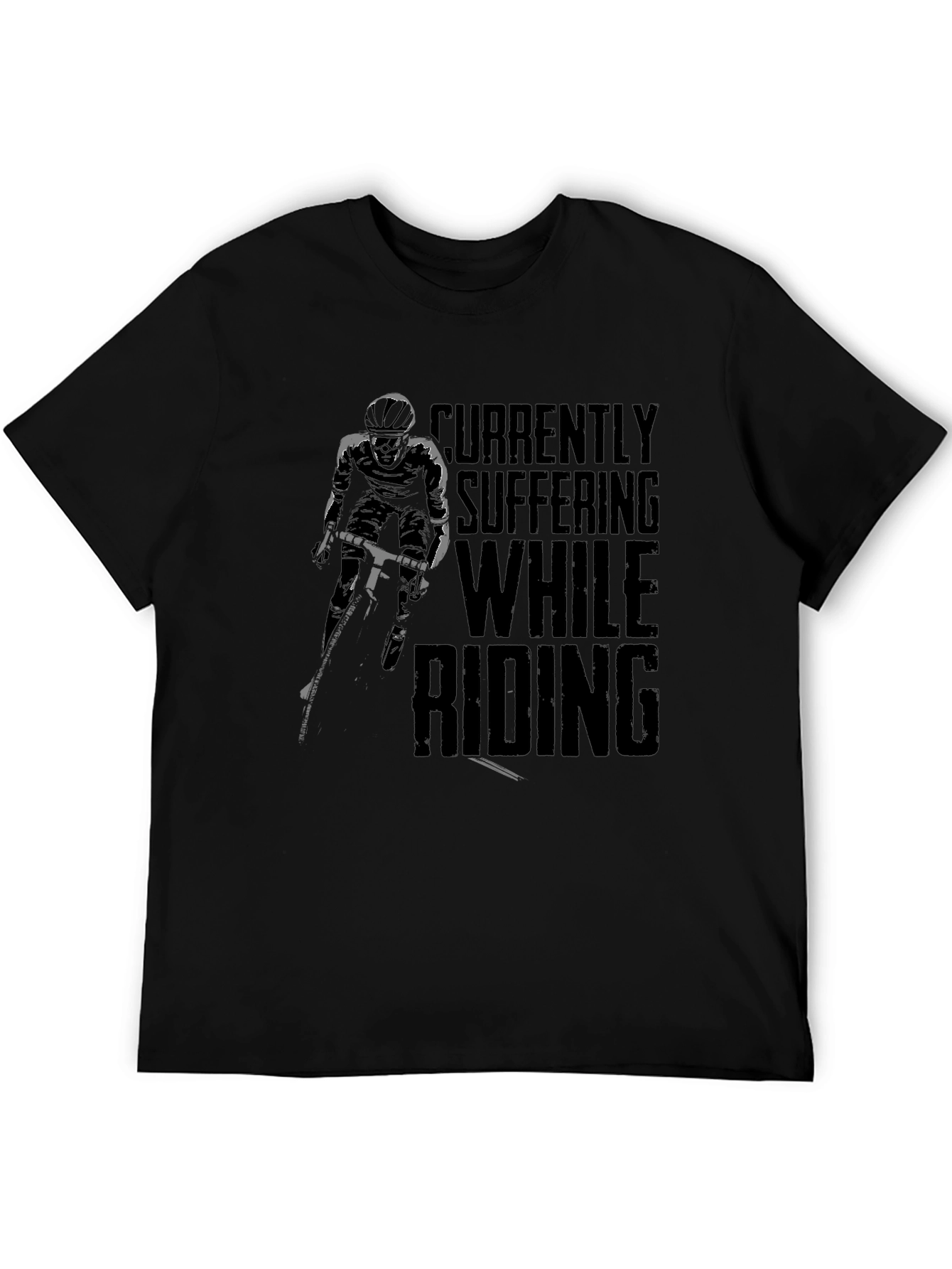 Currently Suffering While Riding Black Graphic Tee