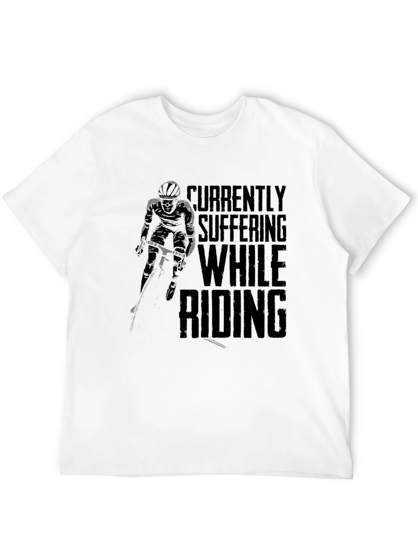 Currently Suffering While Riding Black Graphic Tee
