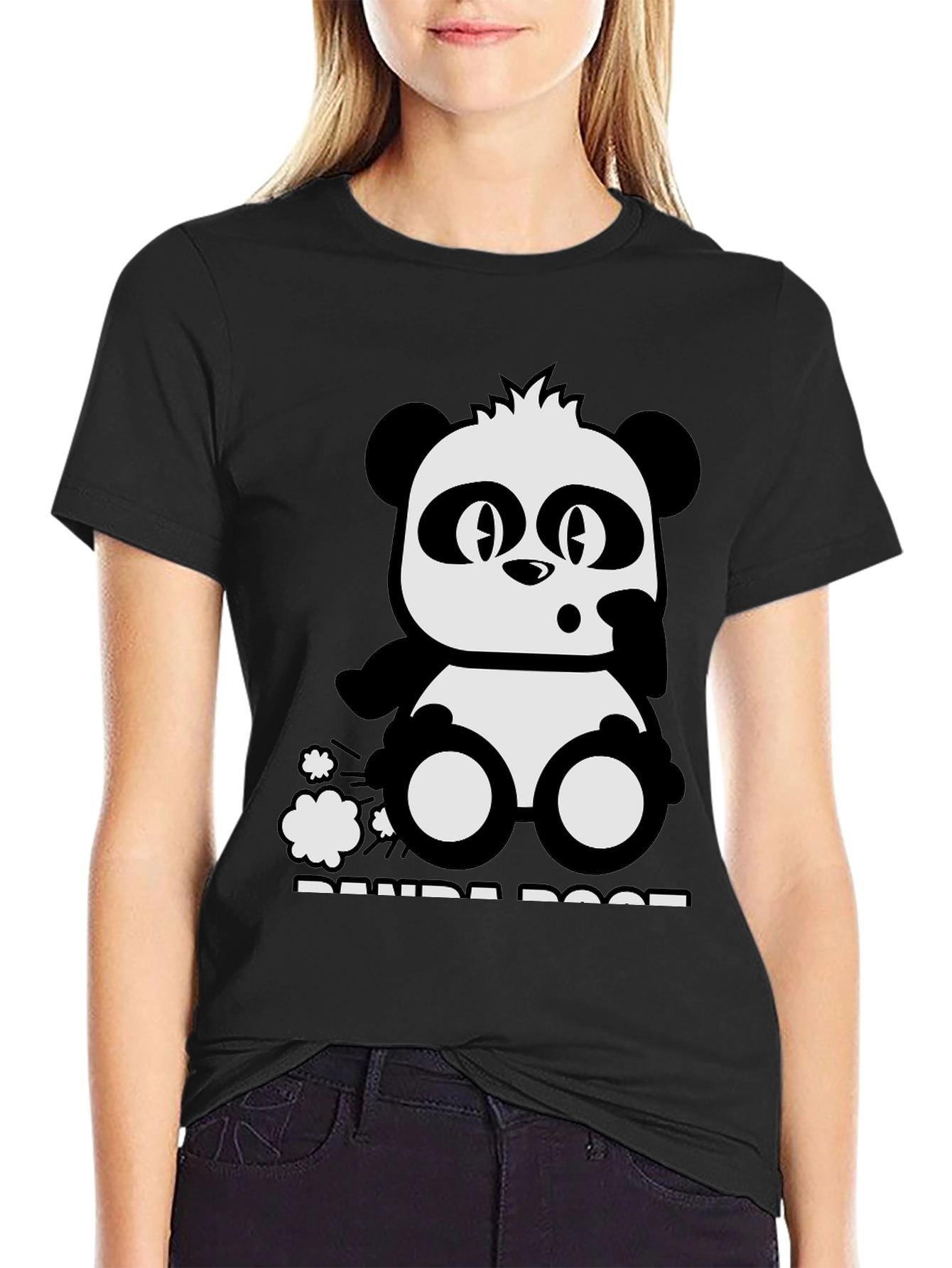 Panda Poof Black Graphic Tee