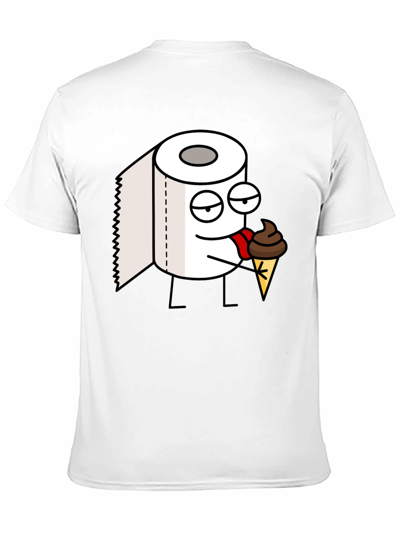Toilet Paper Ice Cream Funny Black T-Shirt