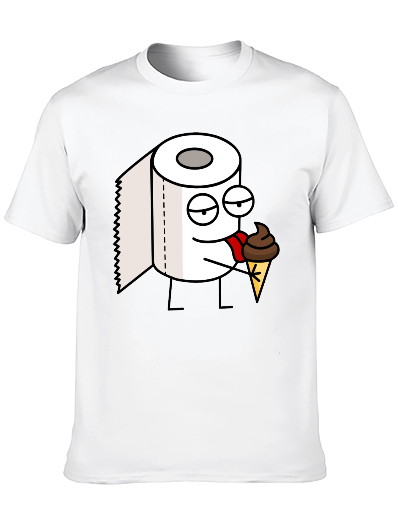 Toilet Paper Ice Cream Funny Black T-Shirt
