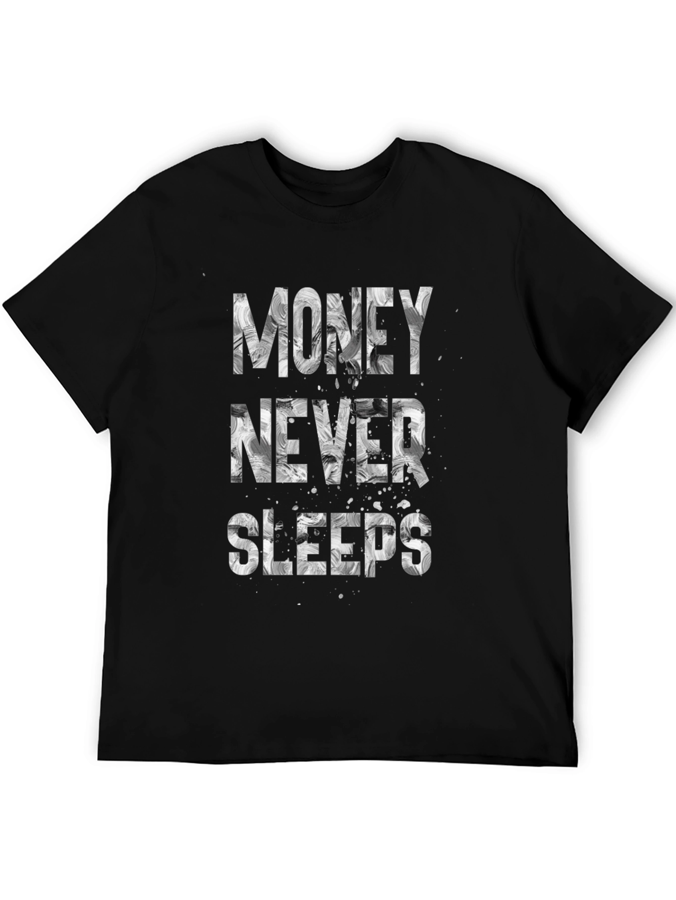 Money Never Sleeps Graphic Tee - Black