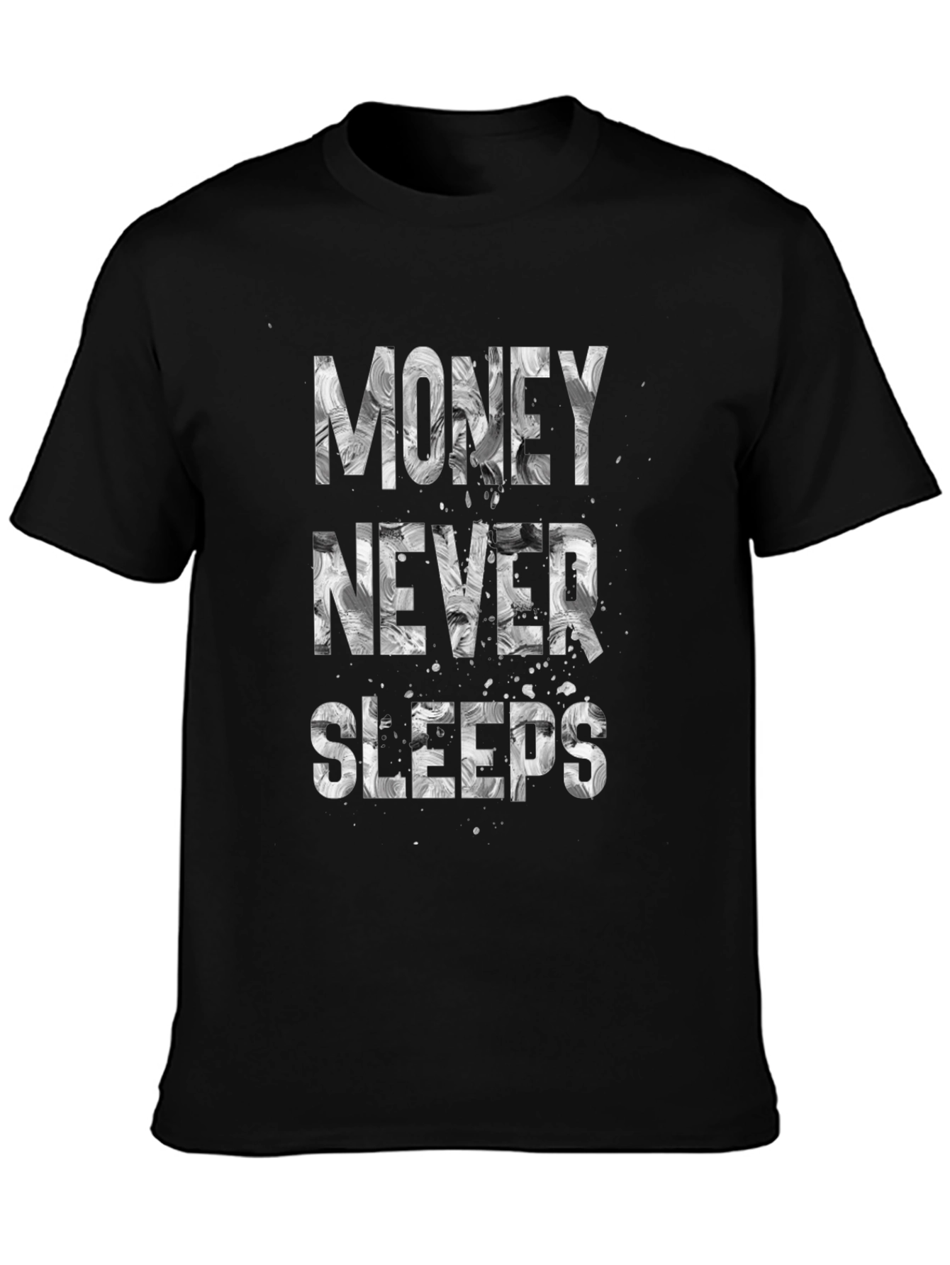 Money Never Sleeps Graphic Tee - Black
