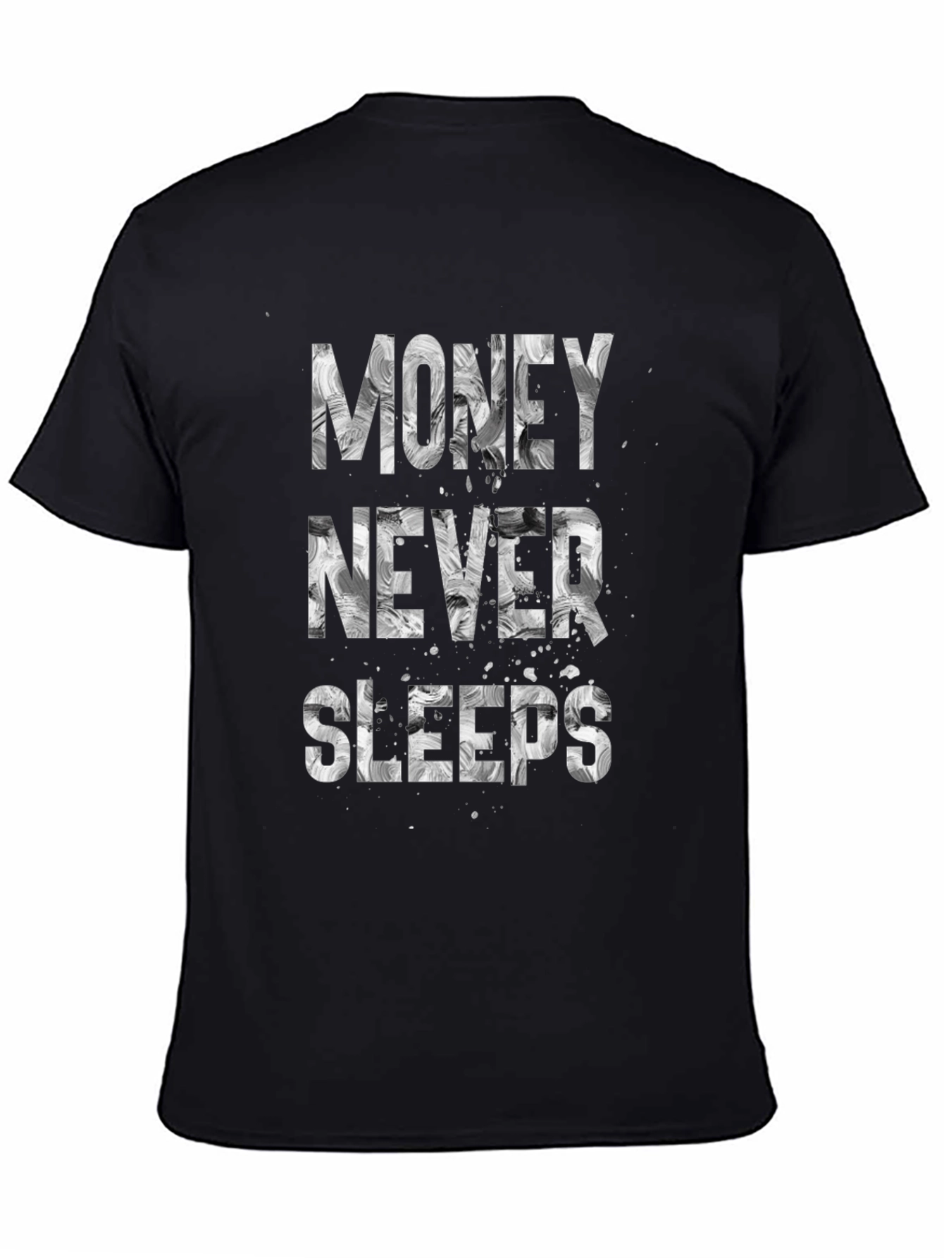 Money Never Sleeps Graphic Tee - Black