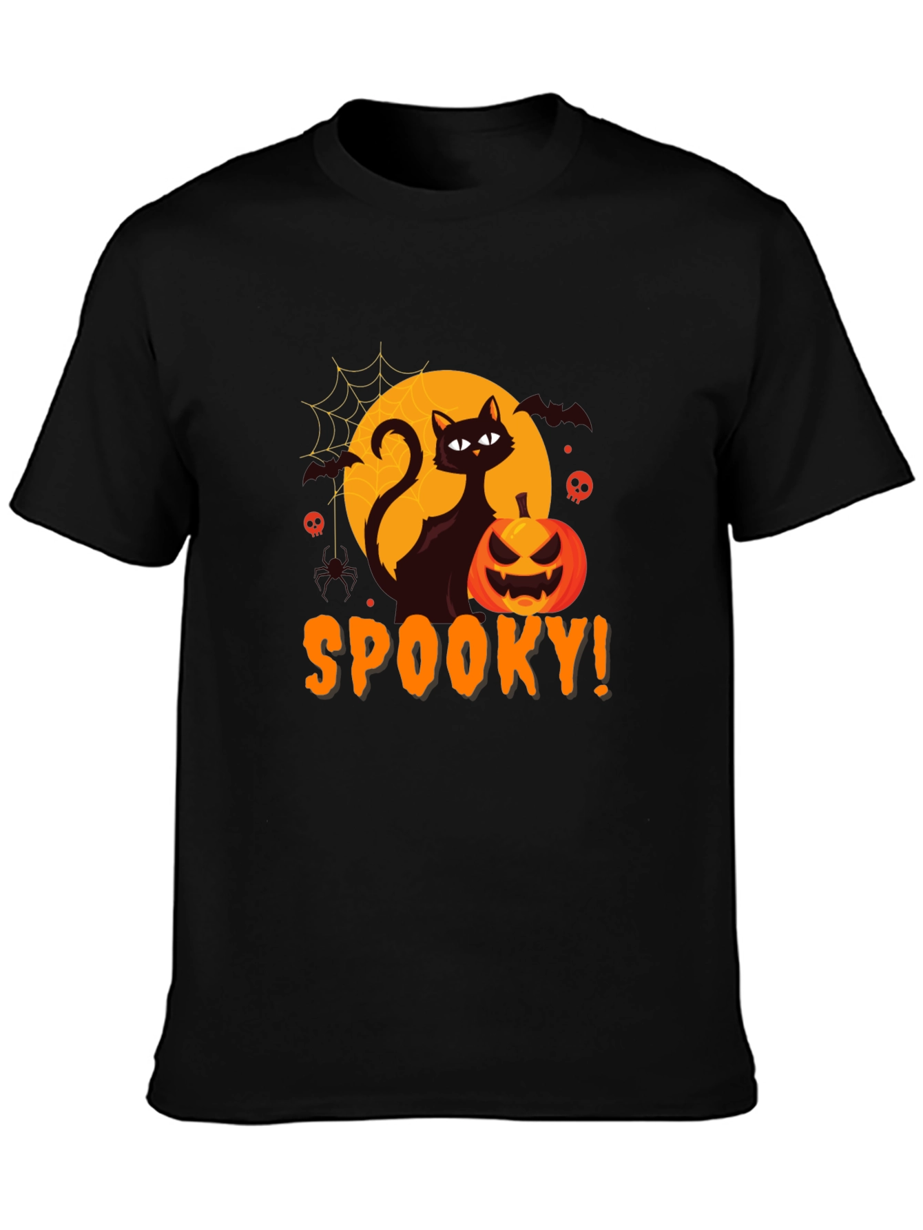 Spooky Halloween Black Cat Graphic Tee