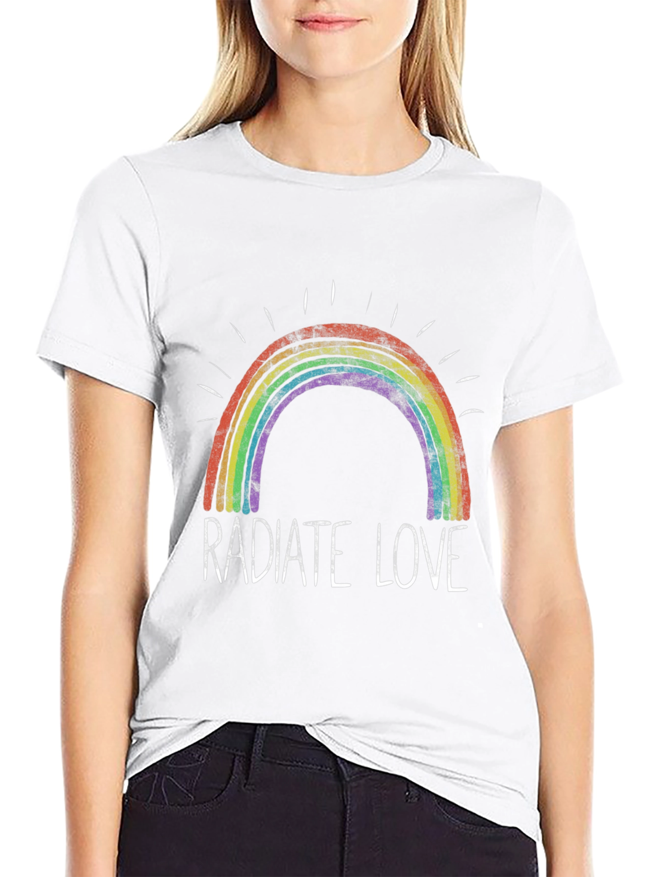 Radiate Love Rainbow Graphic T-Shirt