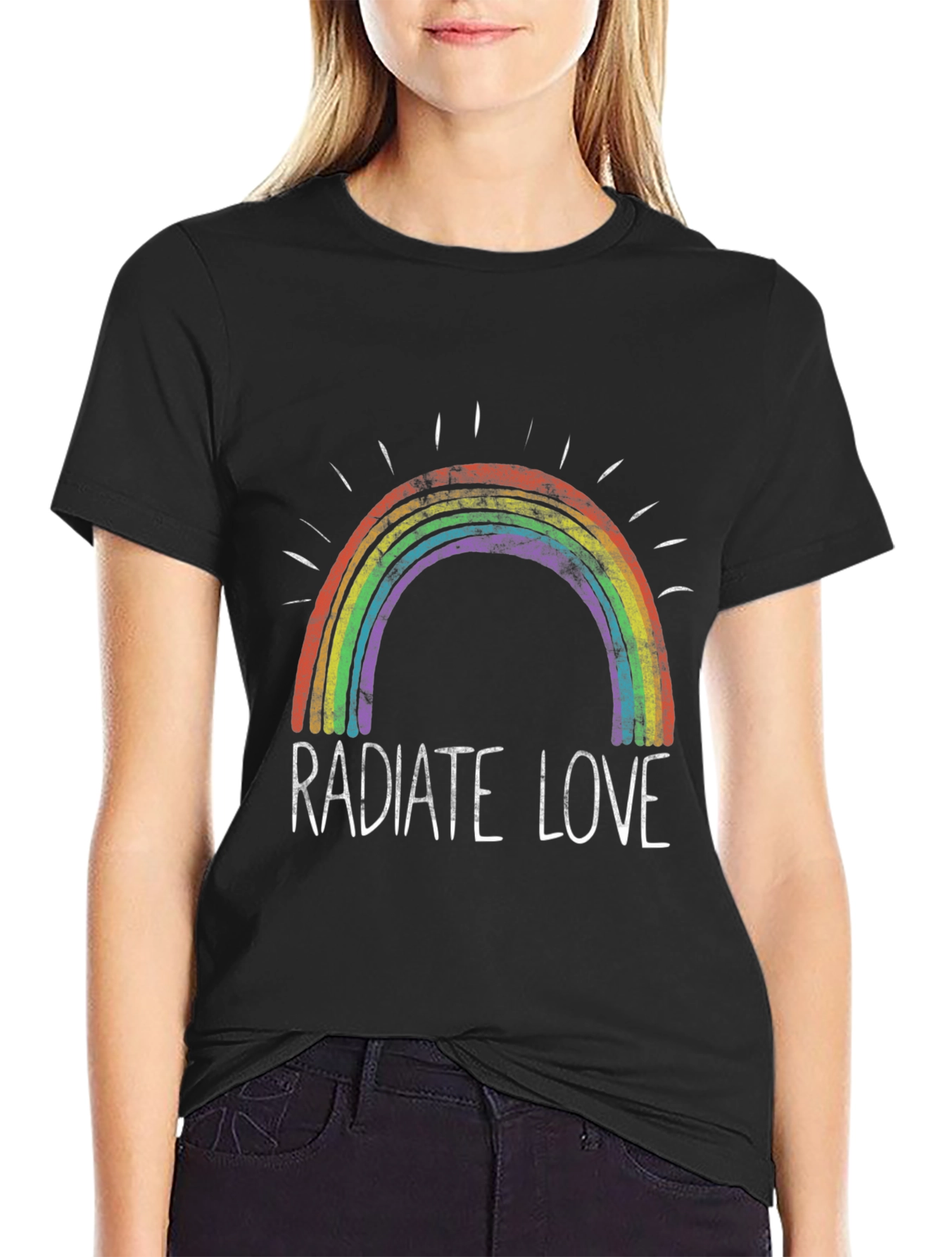 Radiate Love Rainbow Graphic T-Shirt