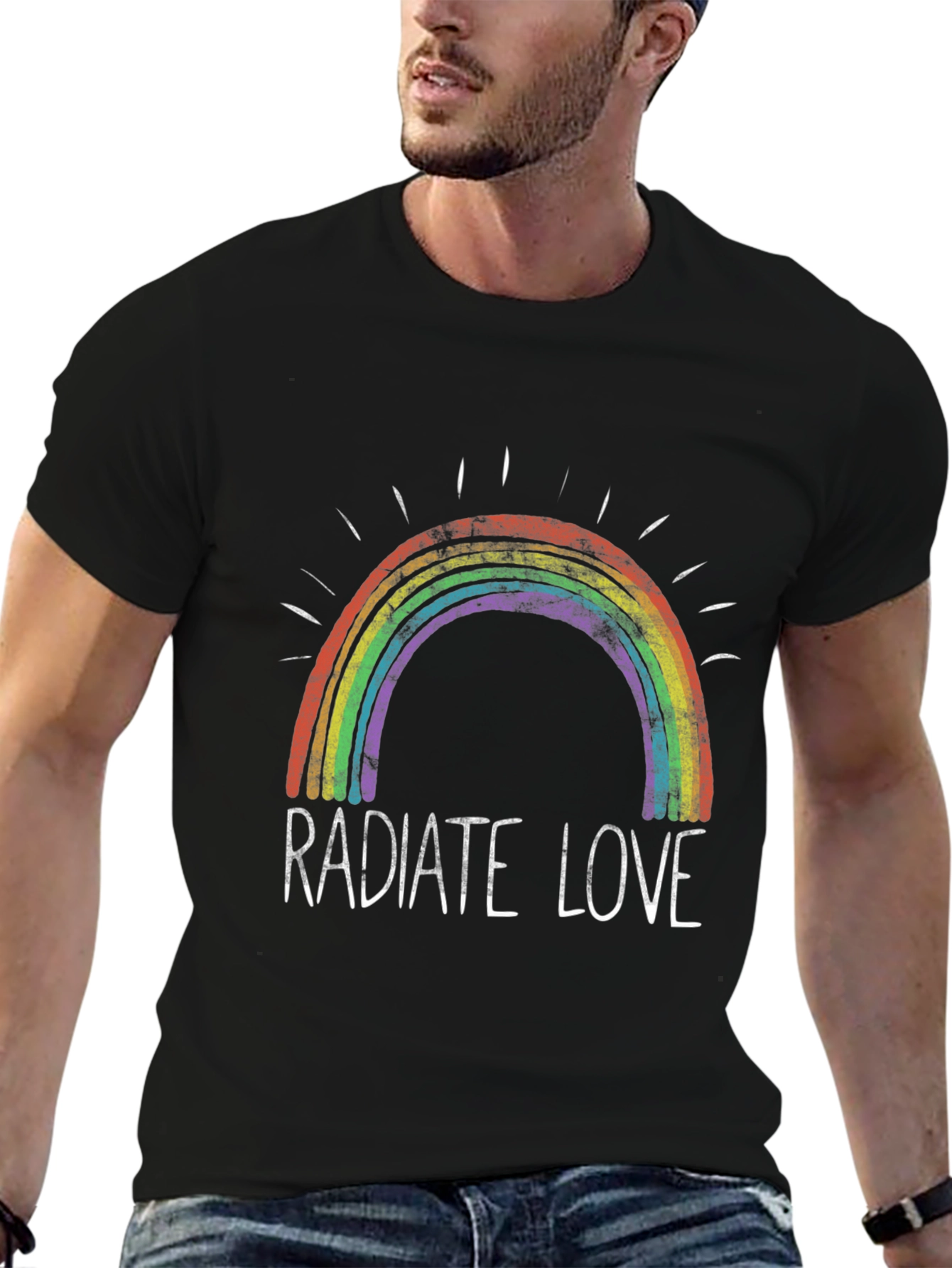 Radiate Love Rainbow Graphic T-Shirt