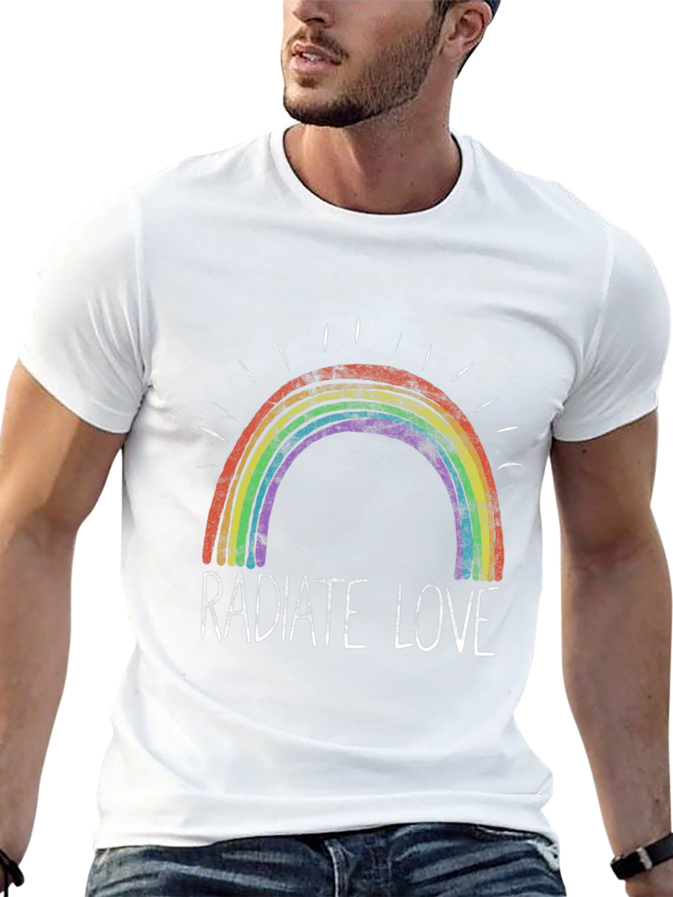 Radiate Love Rainbow Graphic T-Shirt