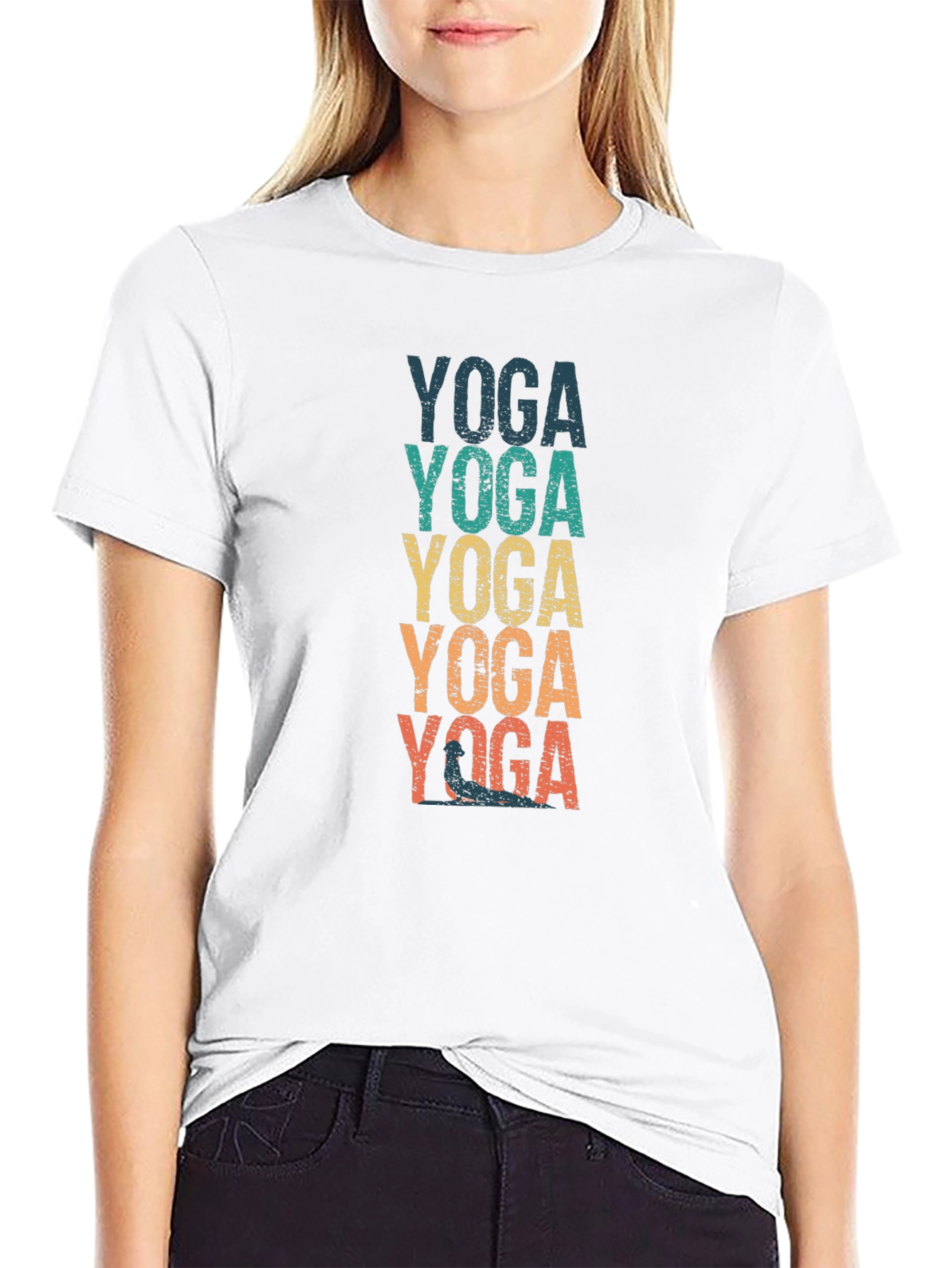 Mens Yoga Graphic Tee - Retro Design
