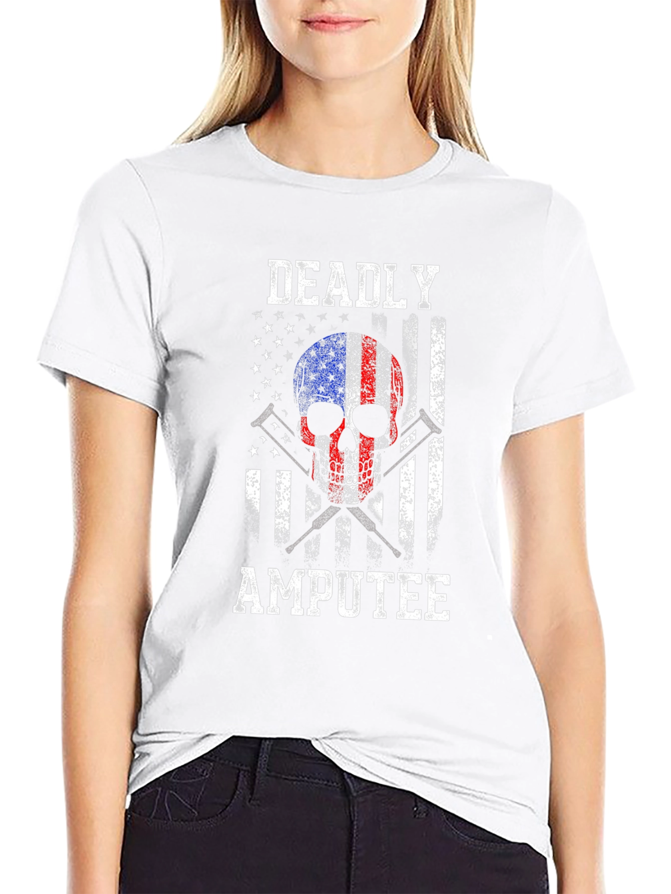 Deadly Amputee USA Flag Graphic T-Shirt