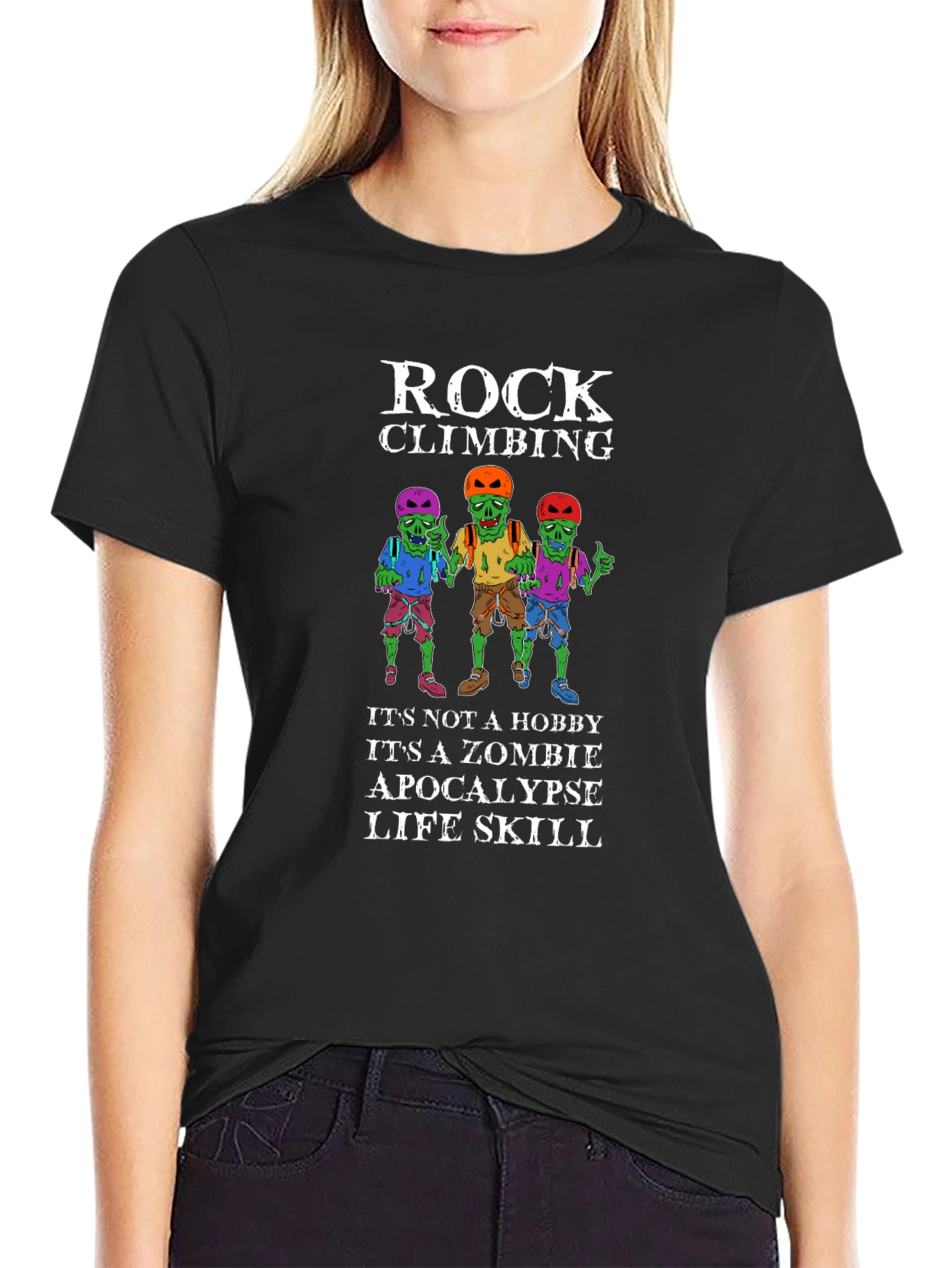 Zombie Rock Climbing Apocalypse Skill T-Shirt