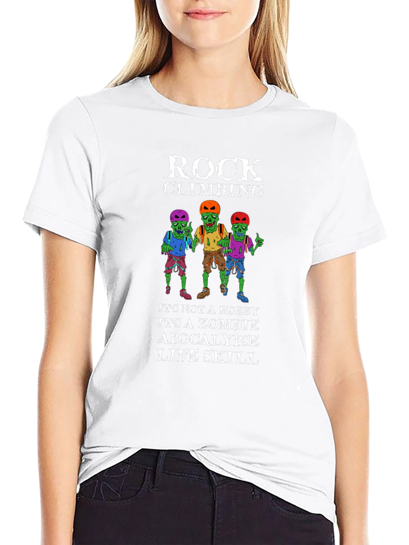 Zombie Rock Climbing Apocalypse Skill T-Shirt