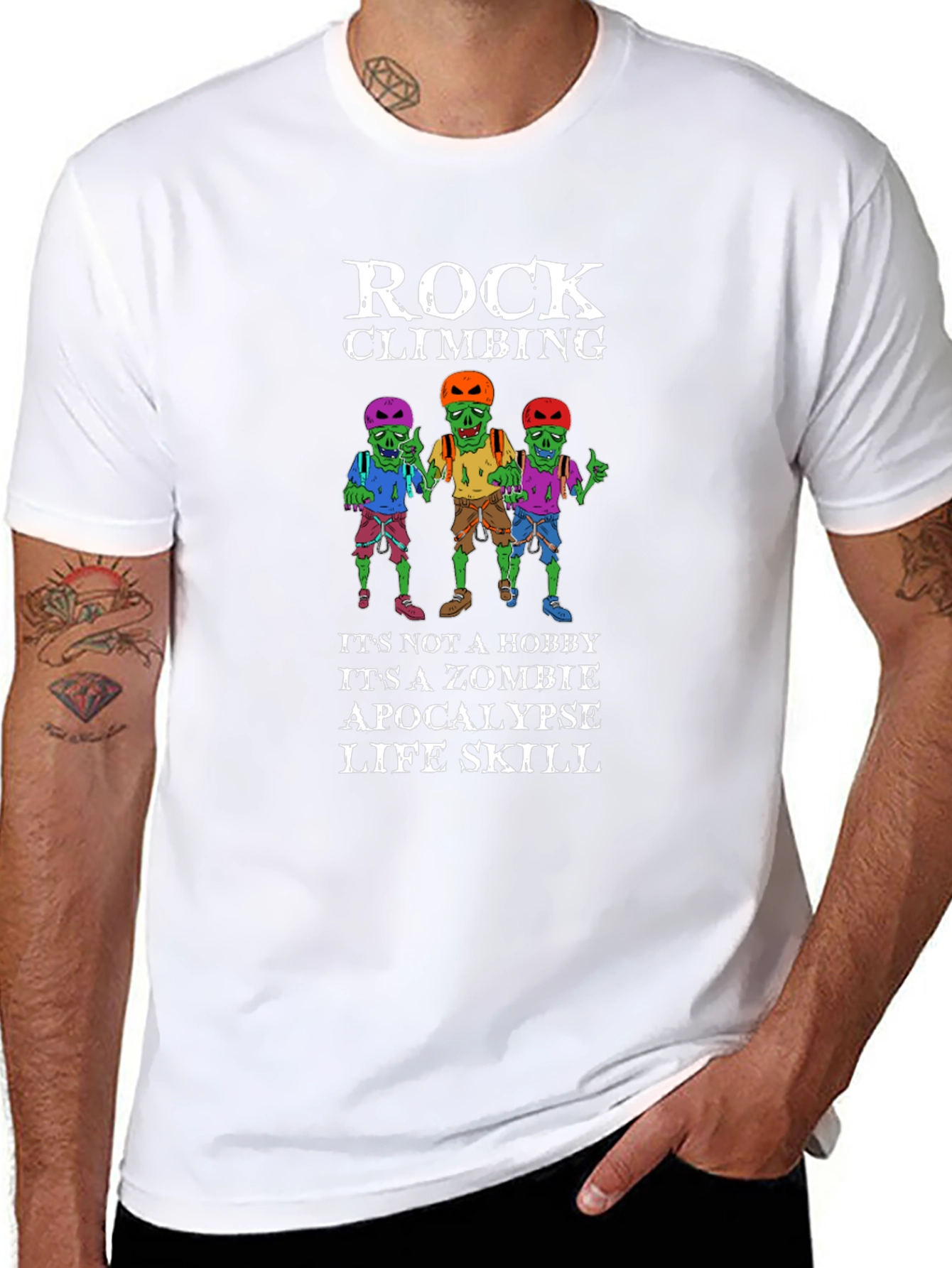 Zombie Rock Climbing Apocalypse Skill T-Shirt