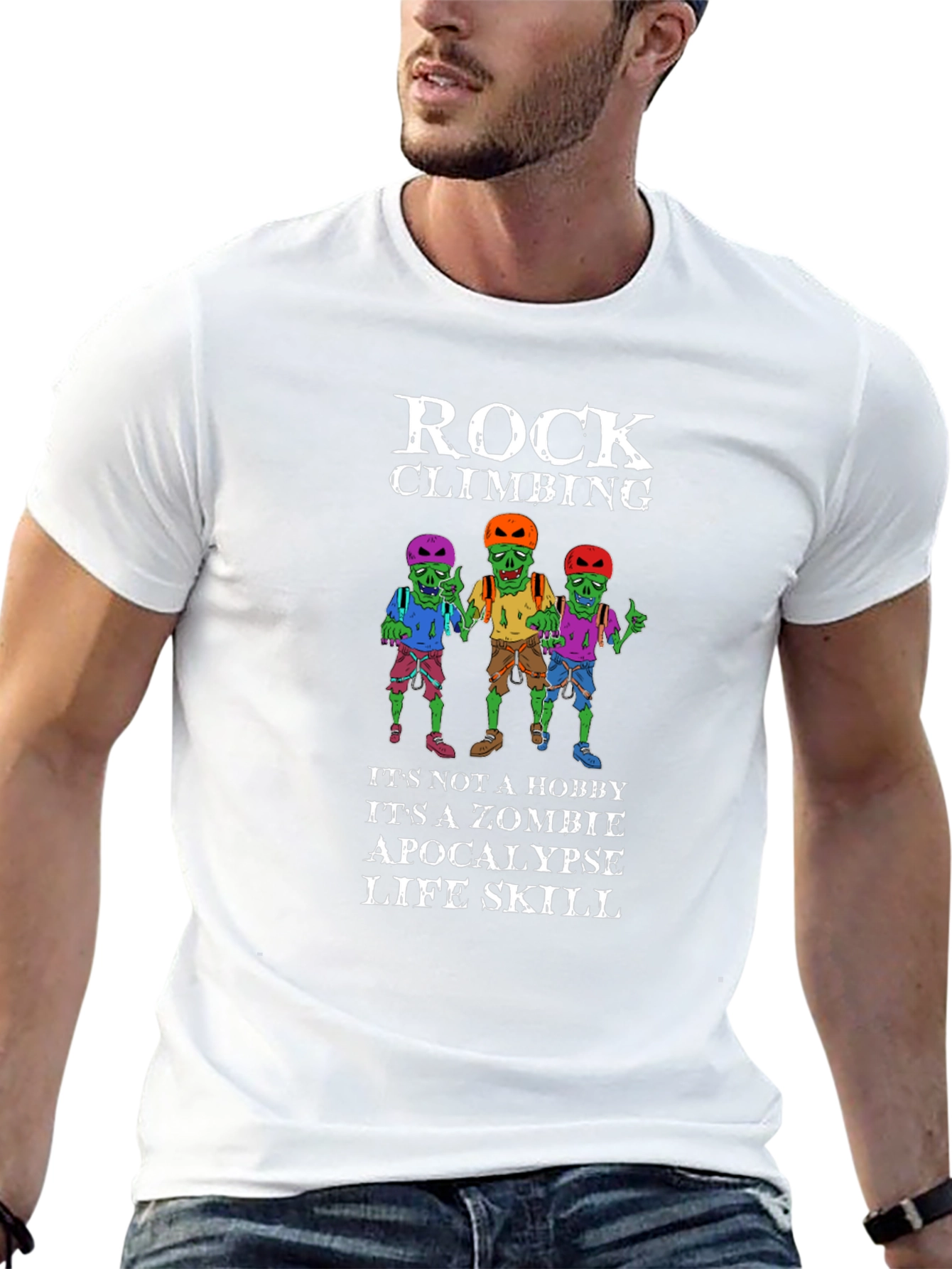 Zombie Rock Climbing Apocalypse Skill T-Shirt