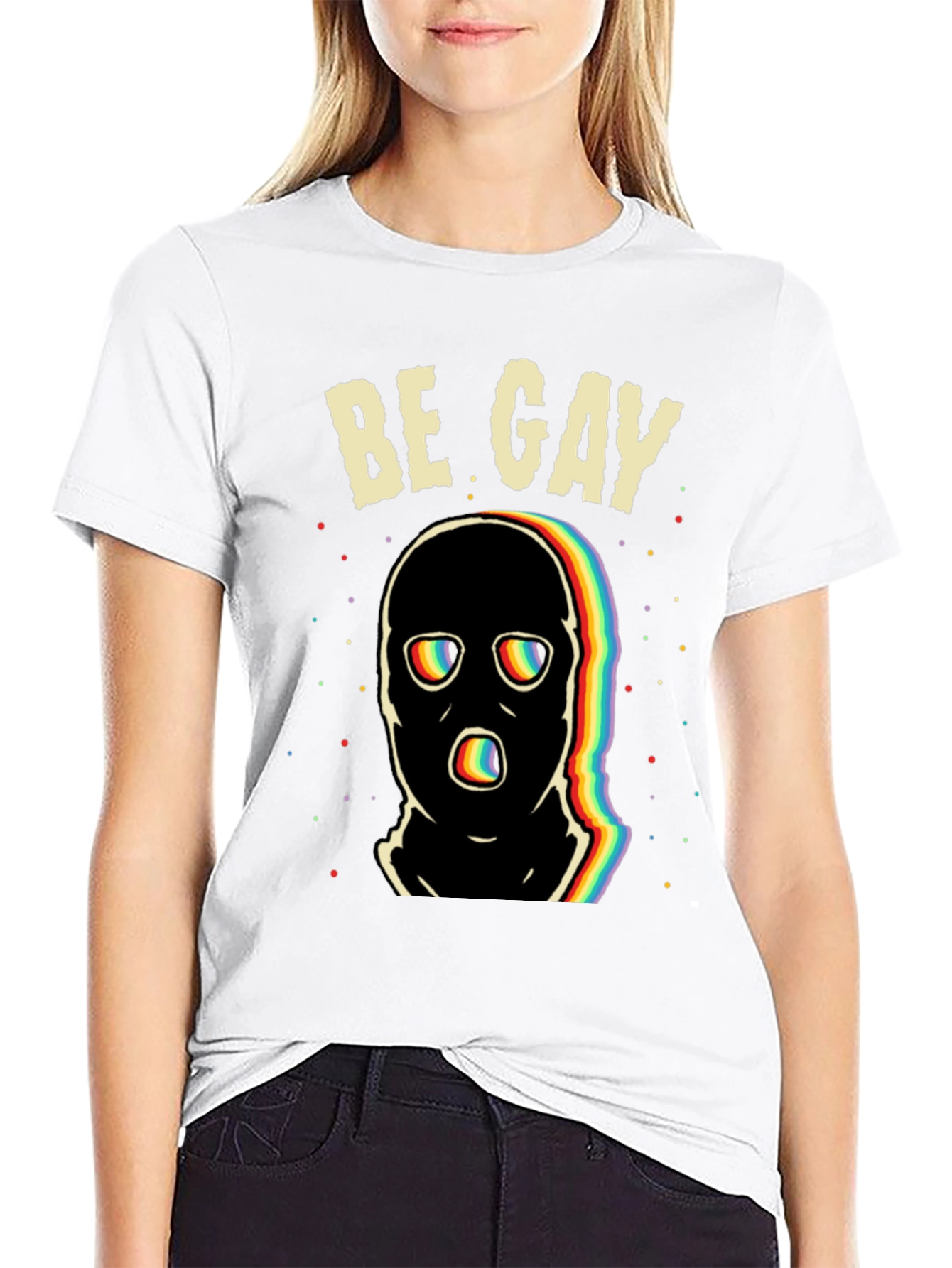 Be Gay T-Shirt - Rainbow Graphic Tee