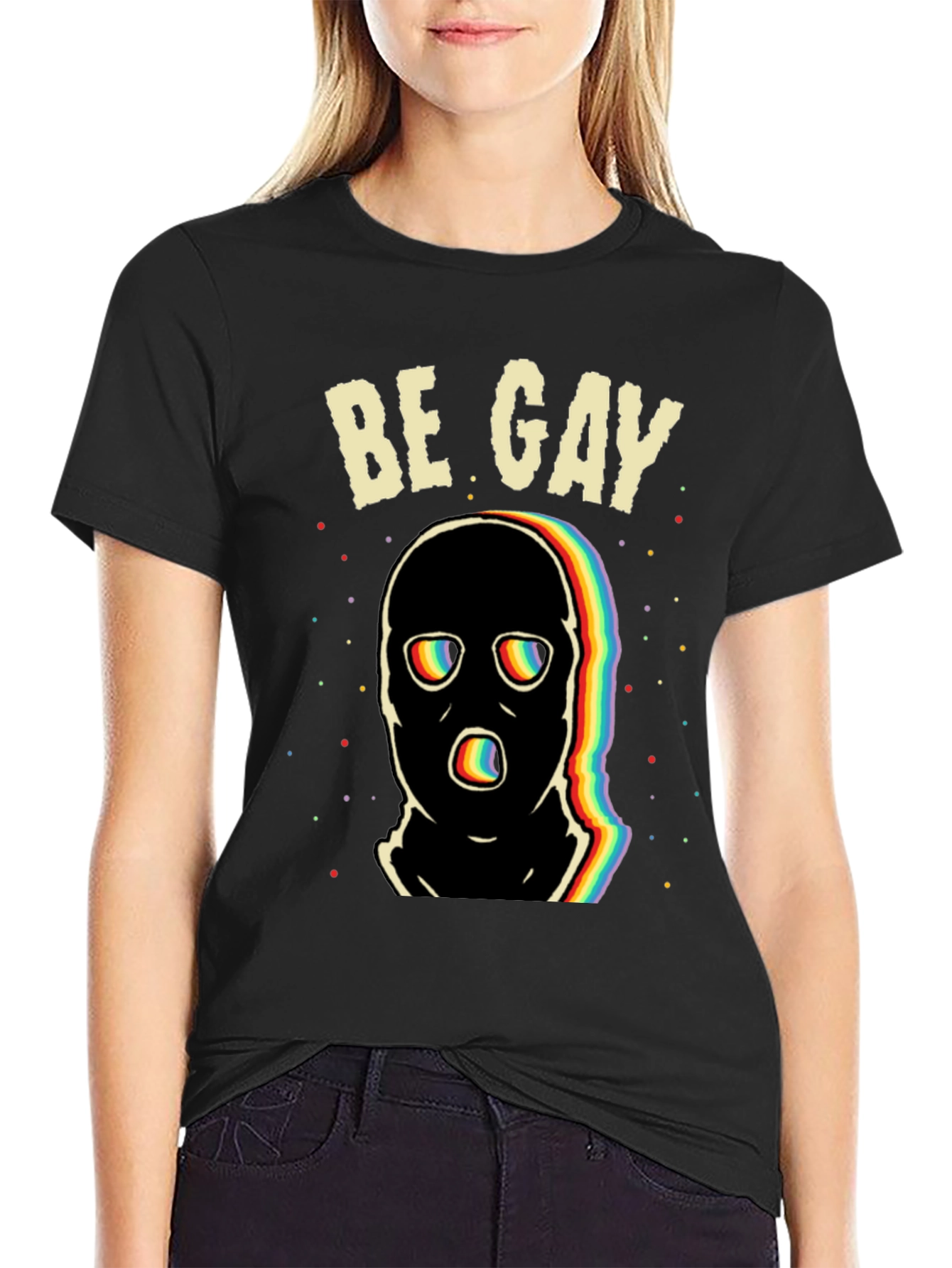 Be Gay T-Shirt - Rainbow Graphic Tee