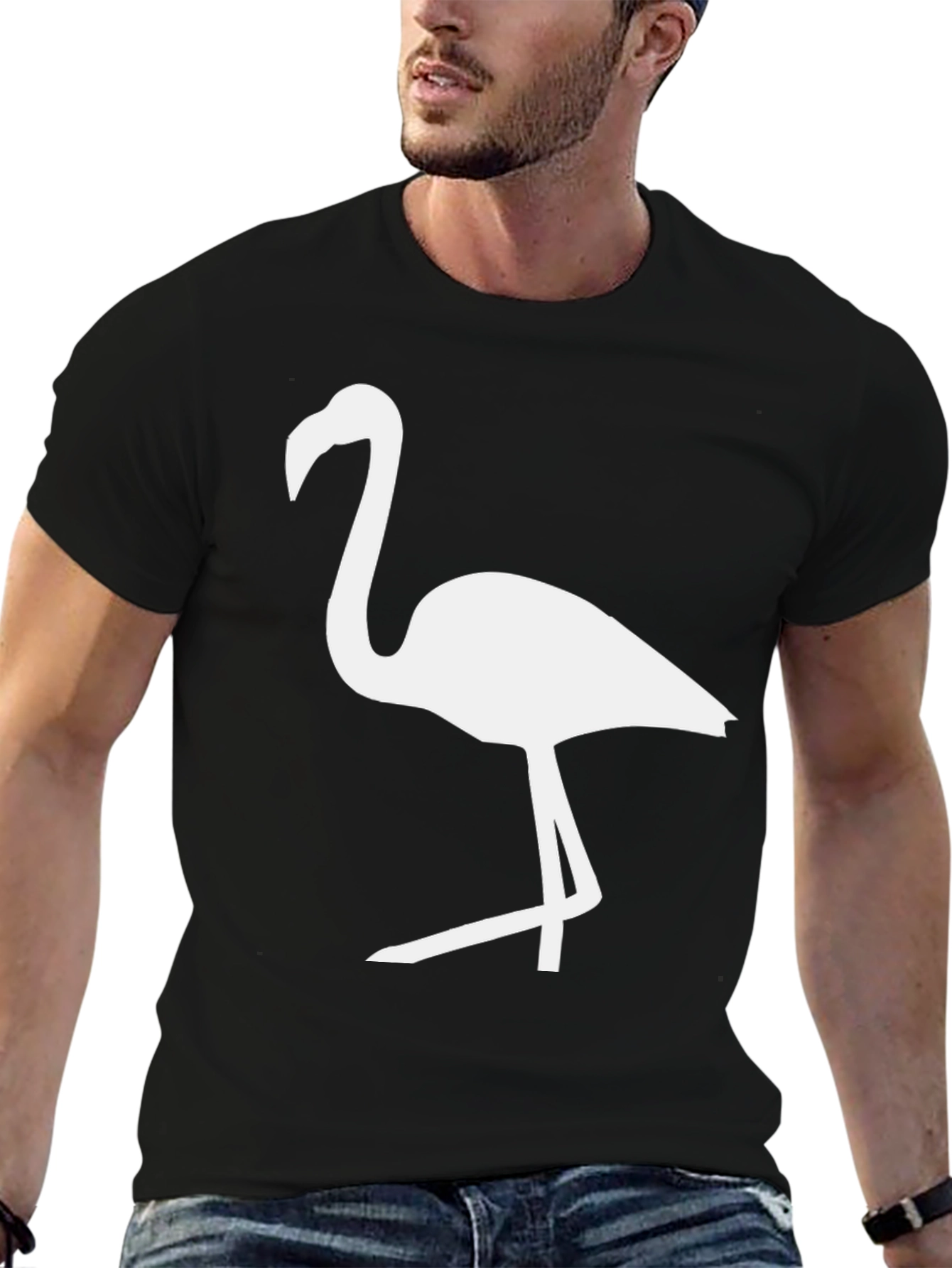 Black Flamingo Graphic Tee - Casual Comfort