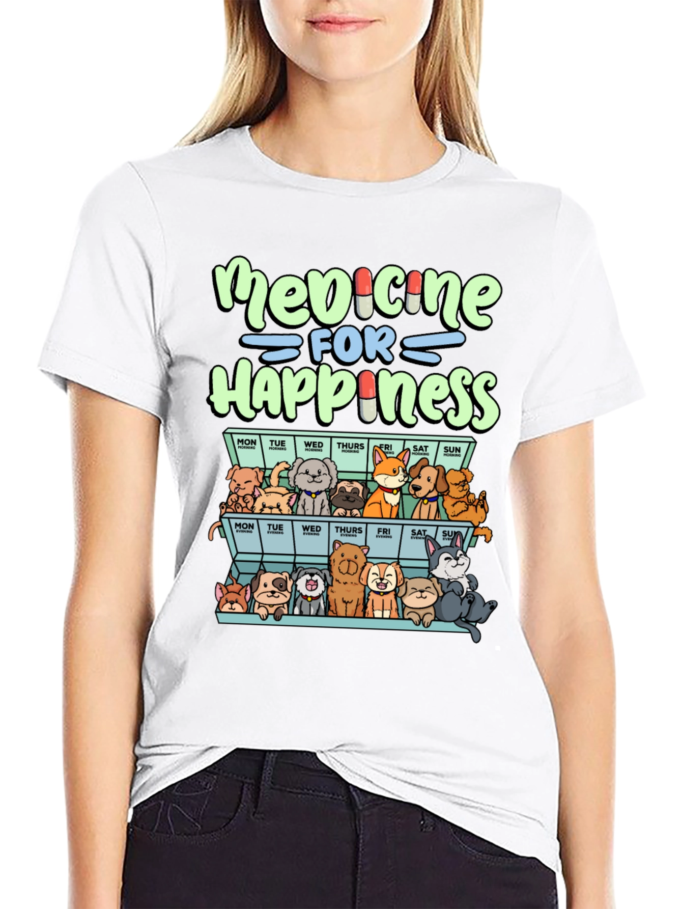 Medicine for Happiness Dog Lover T-Shirt