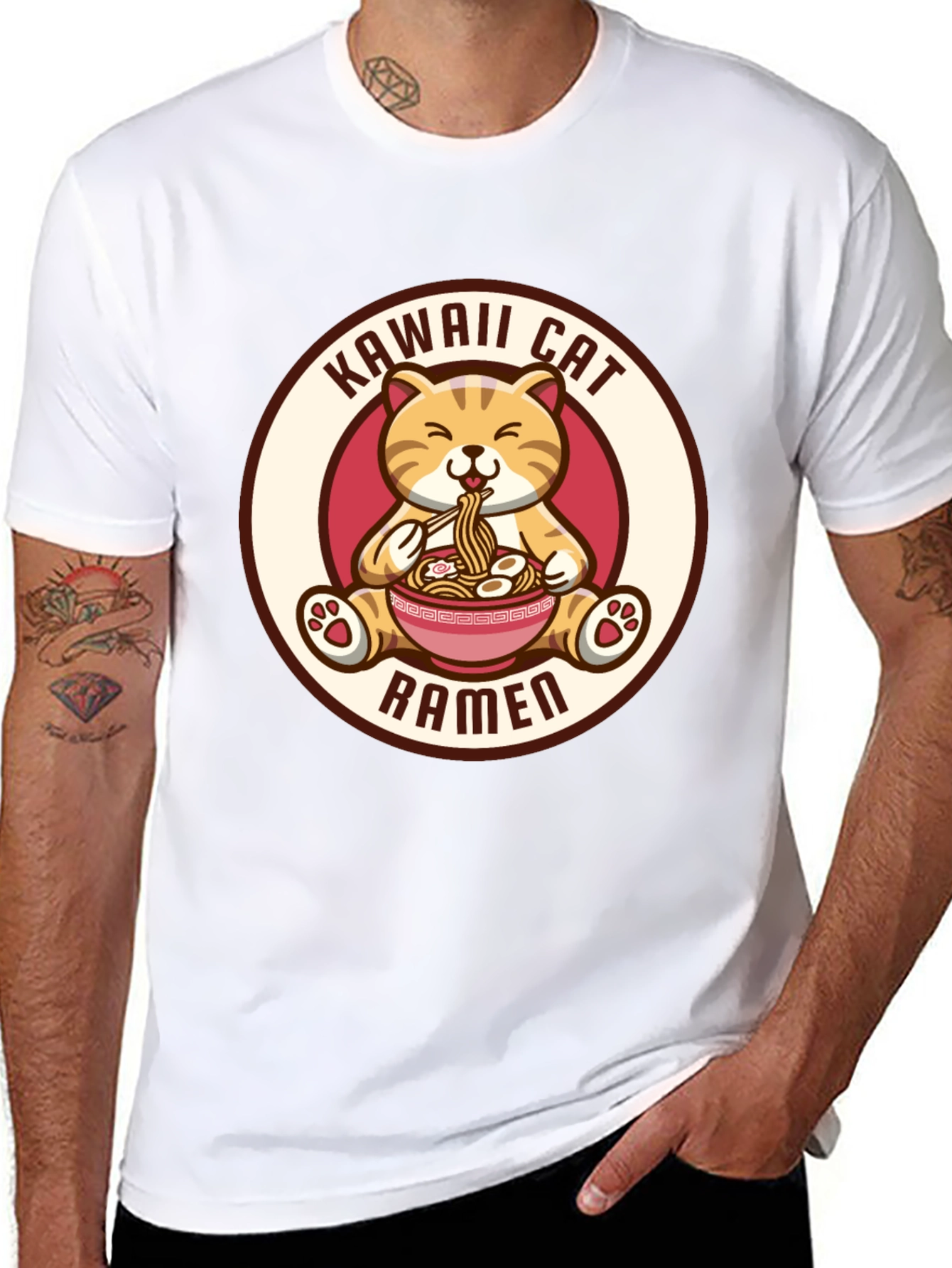 Kawaii Cat Ramen T-Shirt - Cute Anime Shirt