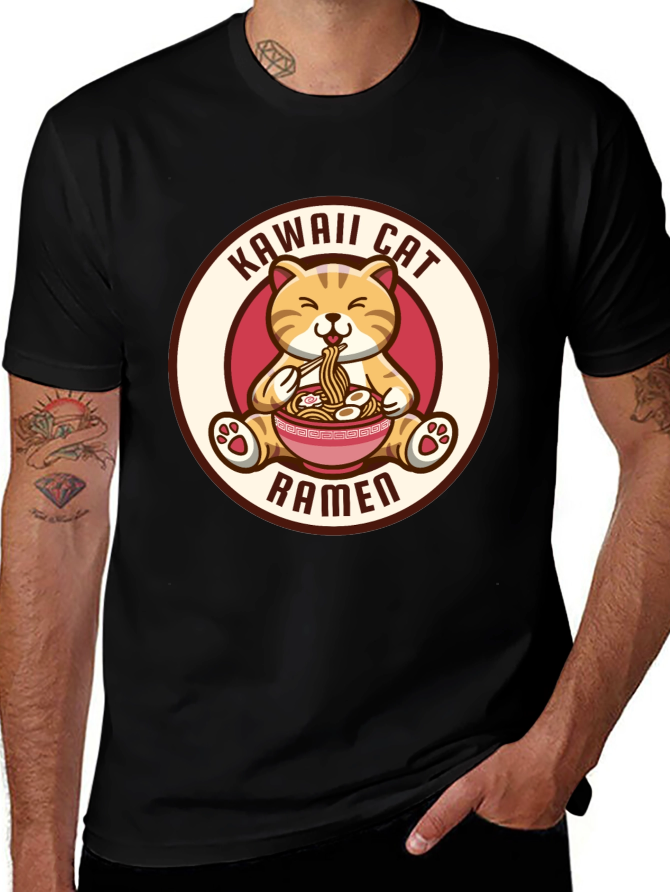 Kawaii Cat Ramen T-Shirt - Cute Anime Shirt