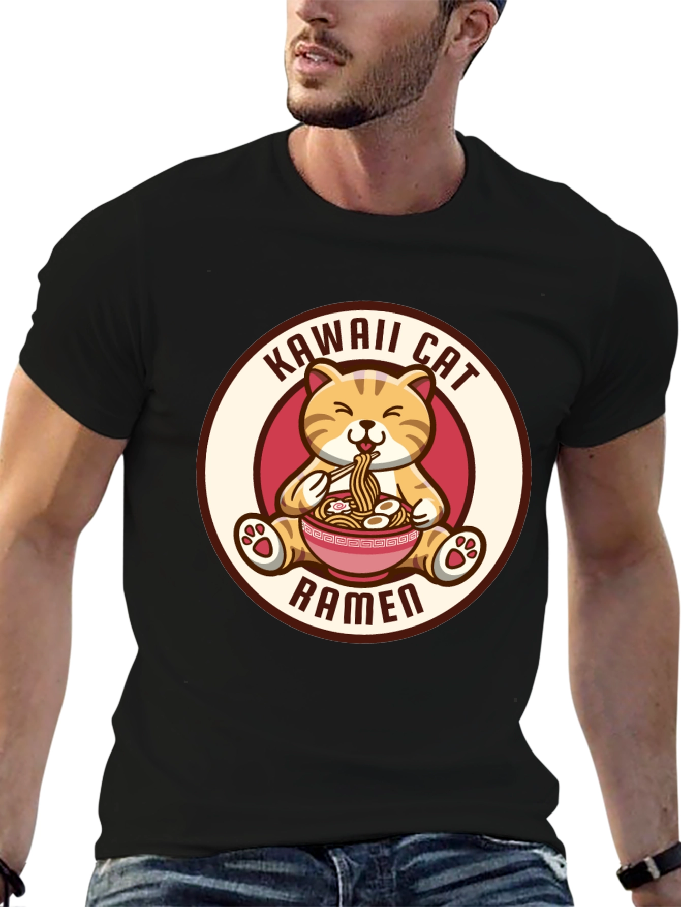 Kawaii Cat Ramen T-Shirt - Cute Anime Shirt