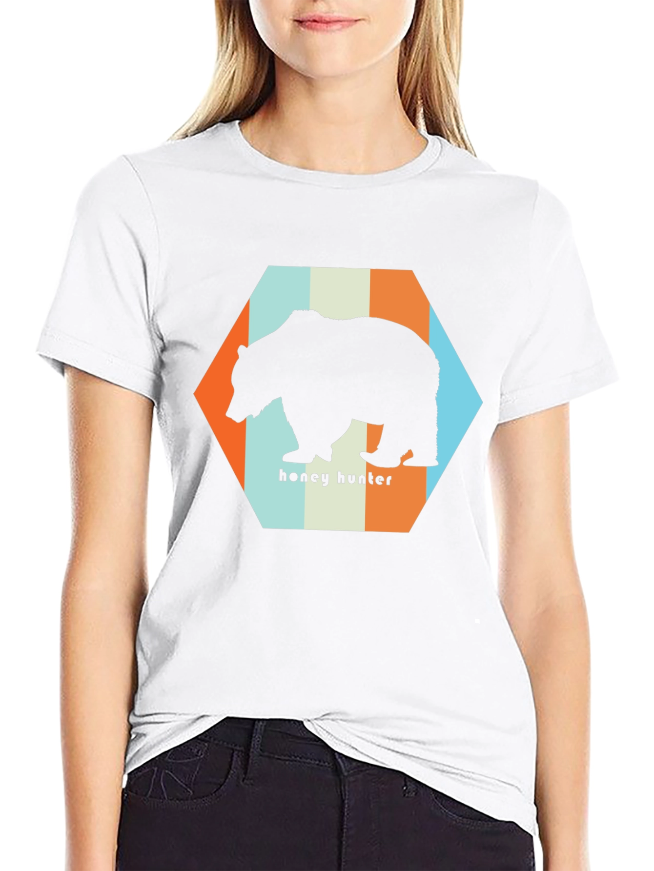 Honey Hunter Bear Graphic Tee - Black