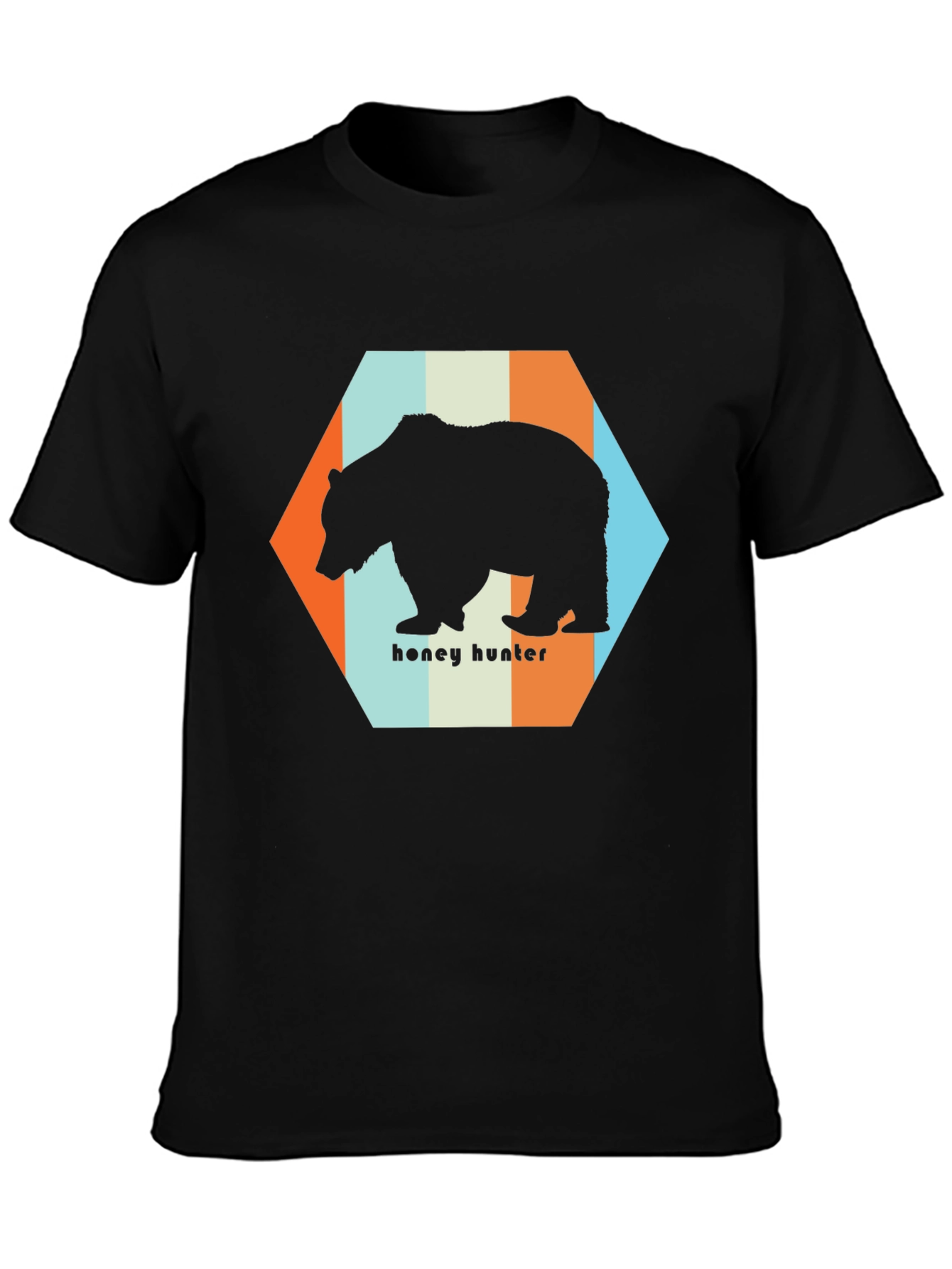 Honey Hunter Bear Graphic Tee - Black