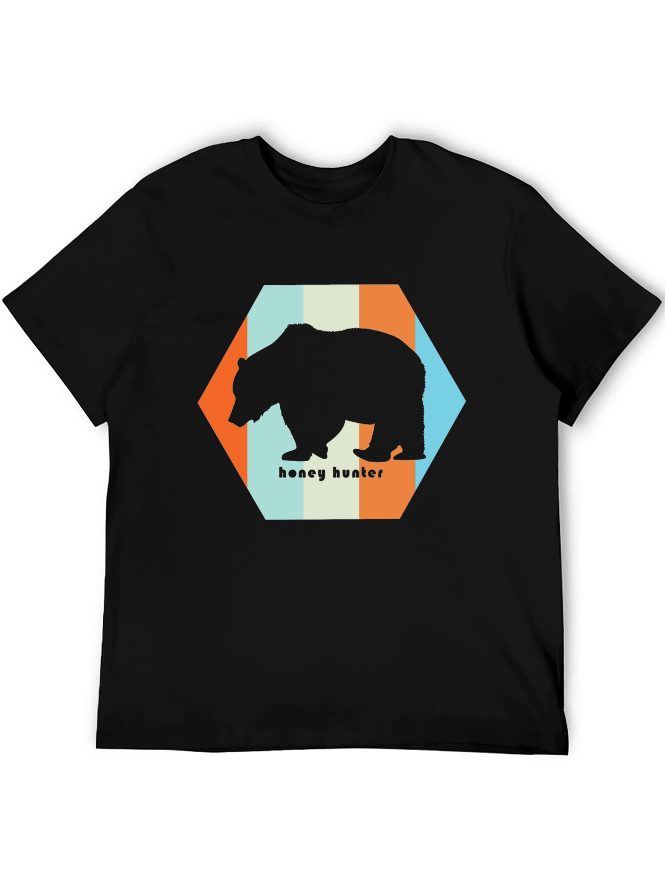 Honey Hunter Bear Graphic Tee - Black
