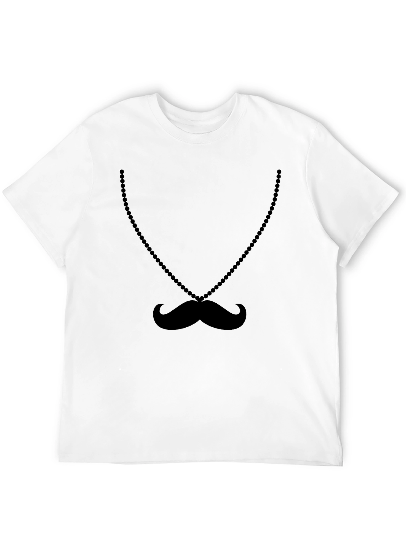 Novelty Moustache Necklace Graphic Tee