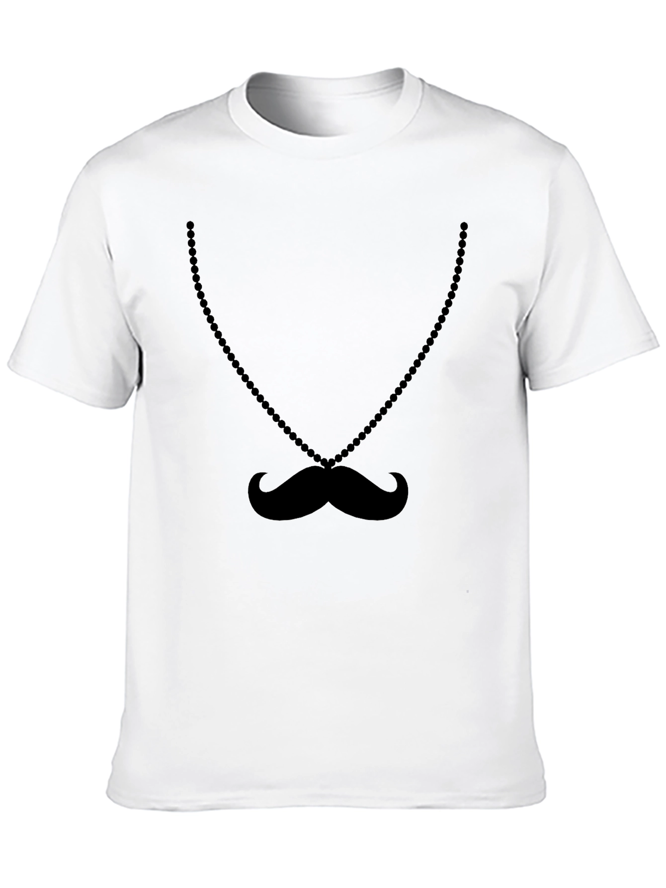 Novelty Moustache Necklace Graphic Tee