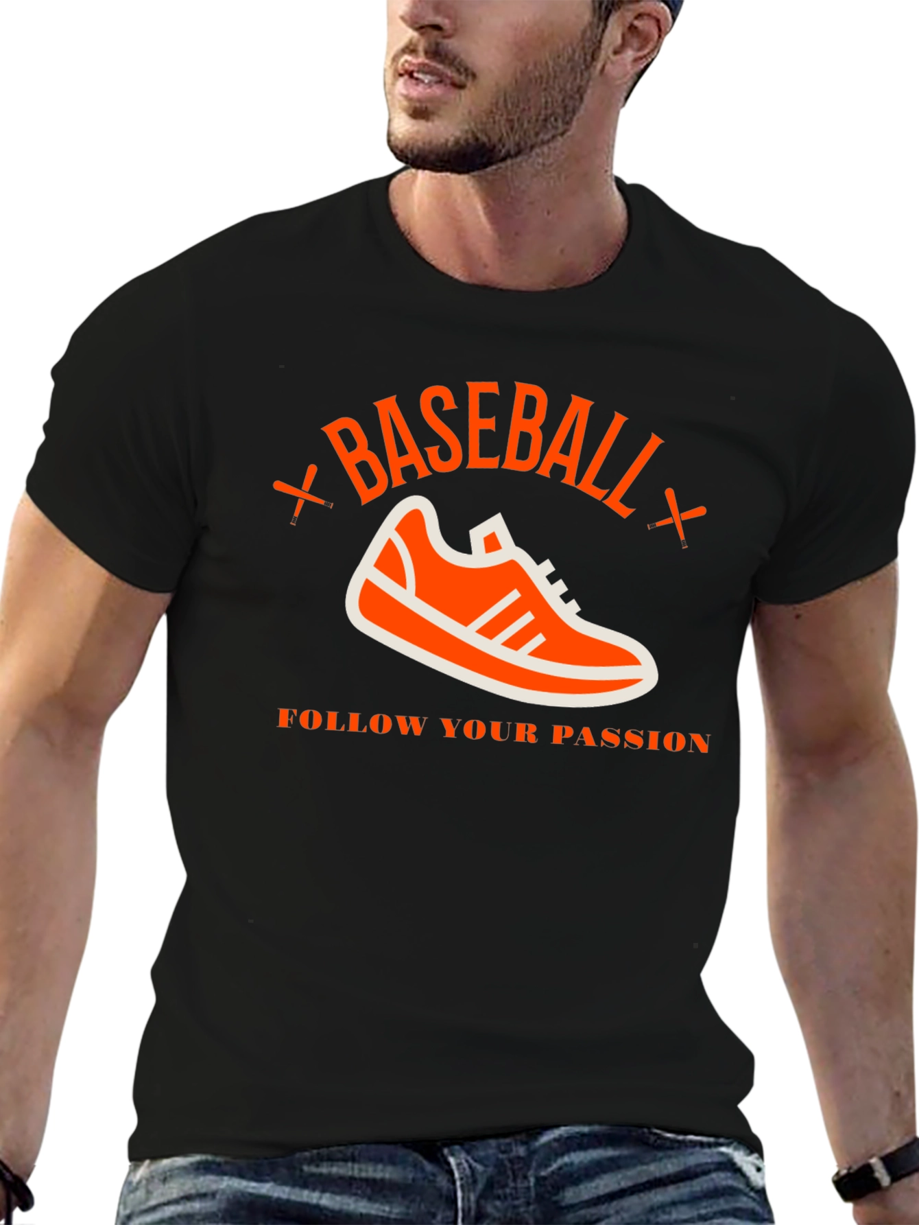 Baseball Passion T-Shirt - Black Graphic Tee
