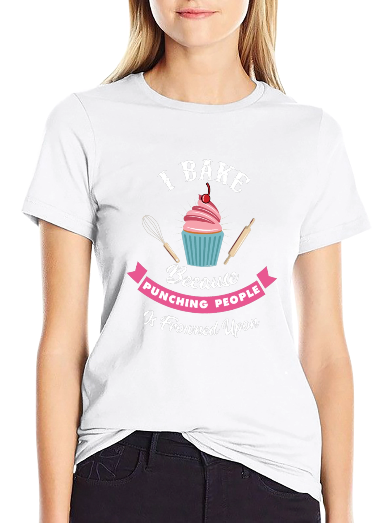 I Bake Because Punching People Is Frowned Upon T-Shirt