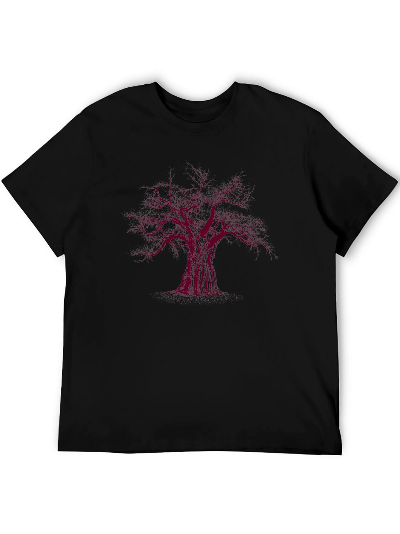 Black T-Shirt with Tree Graphic
