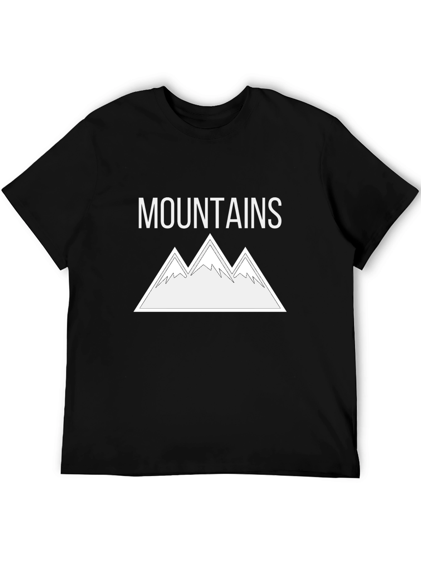 Mountains Graphic Tee - Stylish Black Cotton T-Shirt