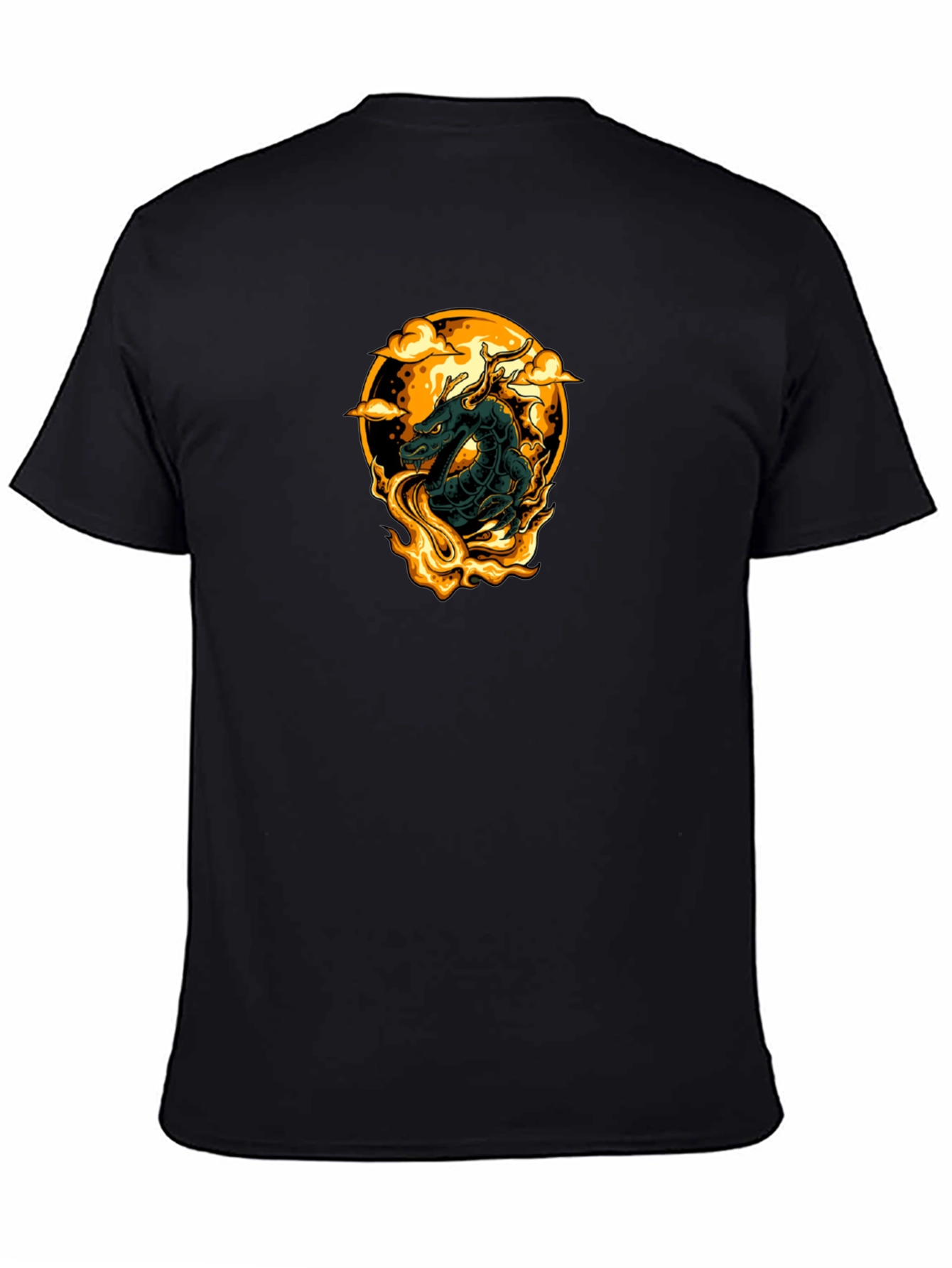 Dragon Fire Graphic Tee - Black Cotton Comfort