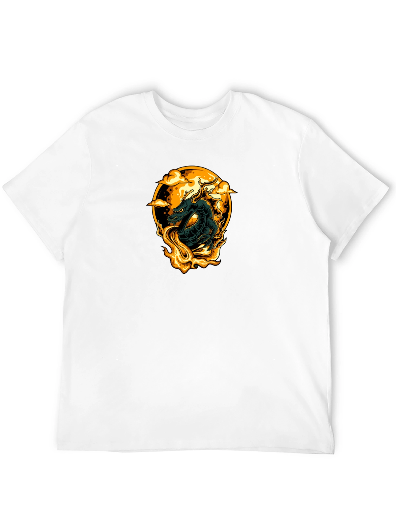 Dragon Fire Graphic Tee - Black Cotton Comfort