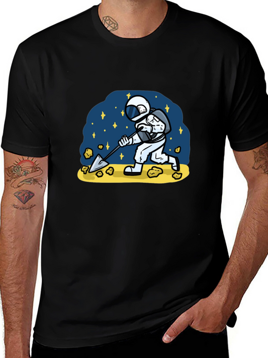 Astronaut Mining T-Shirt - Space Adventure Tee