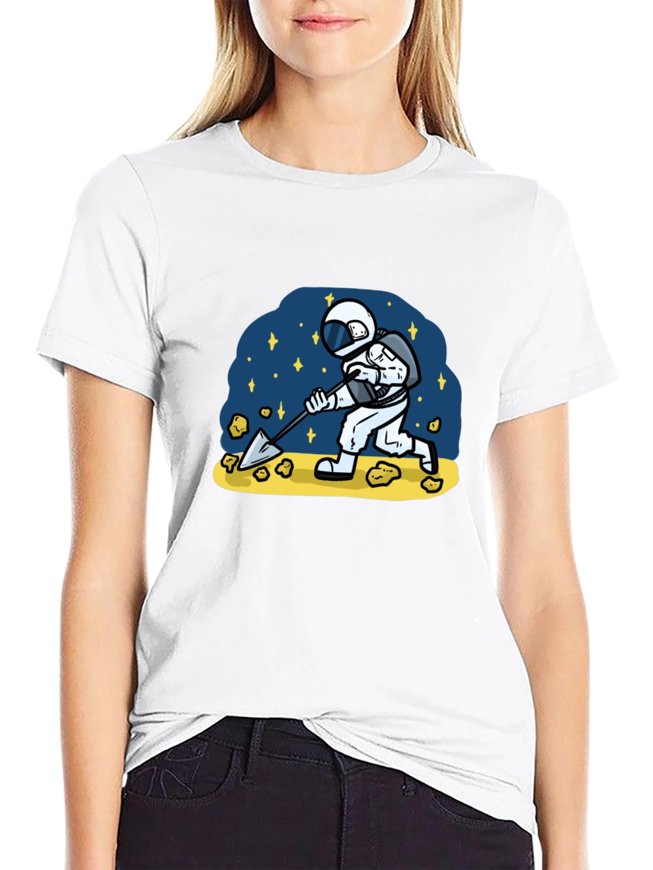 Astronaut Mining T-Shirt - Space Adventure Tee
