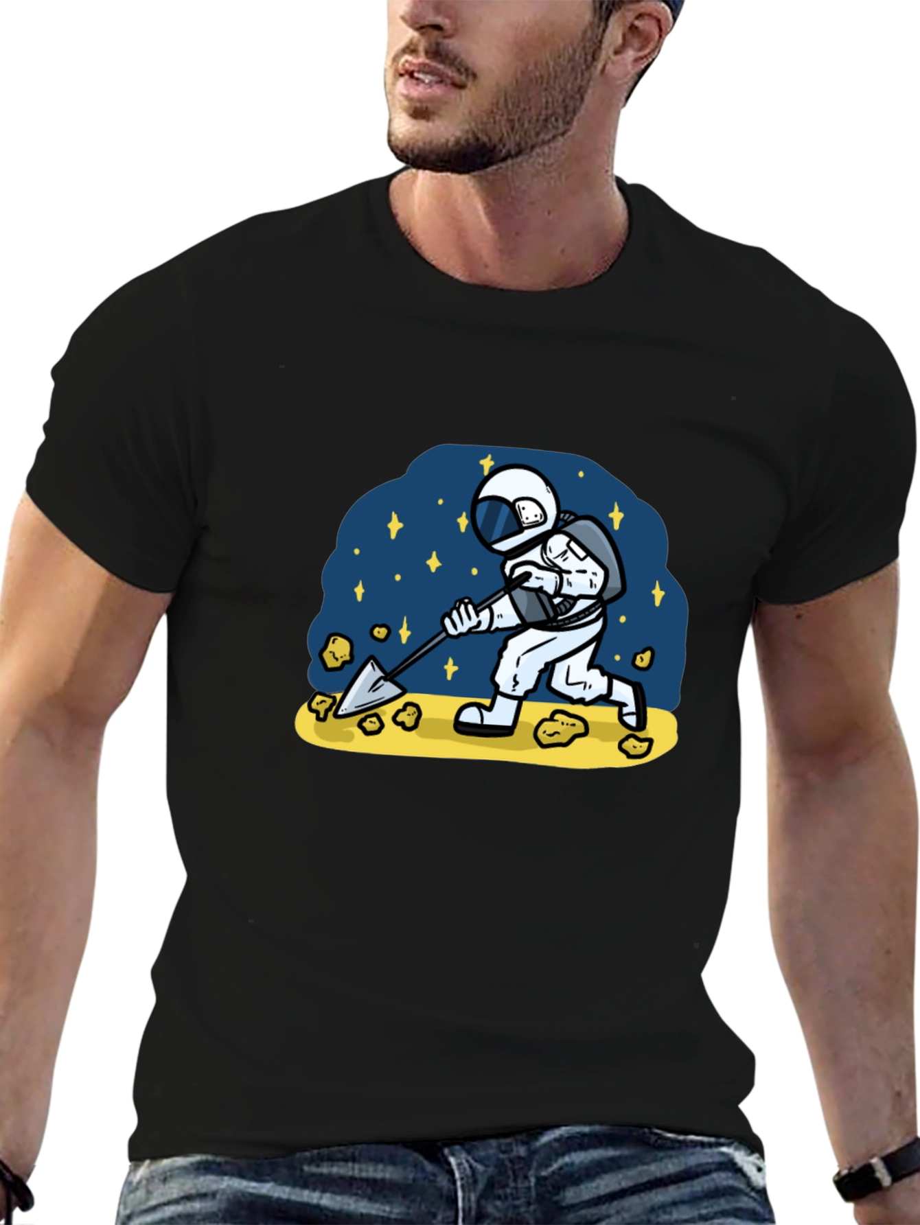 Astronaut Mining T-Shirt - Space Adventure Tee