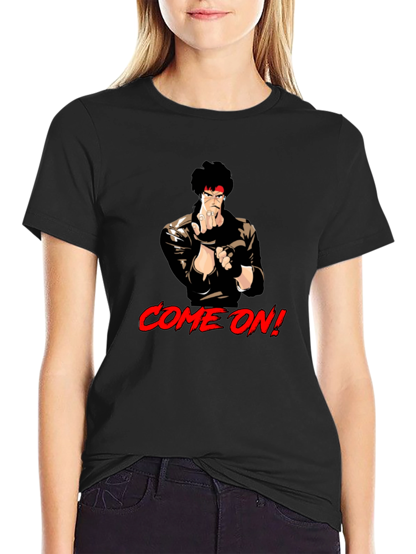 Retro Anime Fighter T-Shirt - Come On!