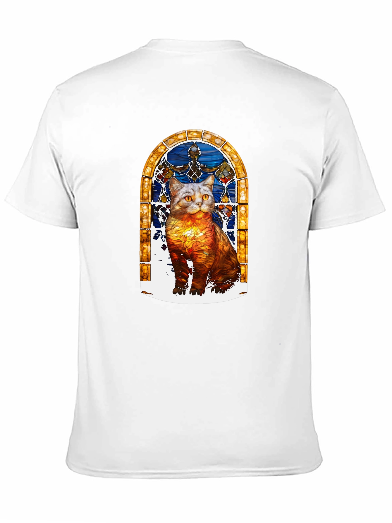 Stained Glass Cat Graphic T-Shirt