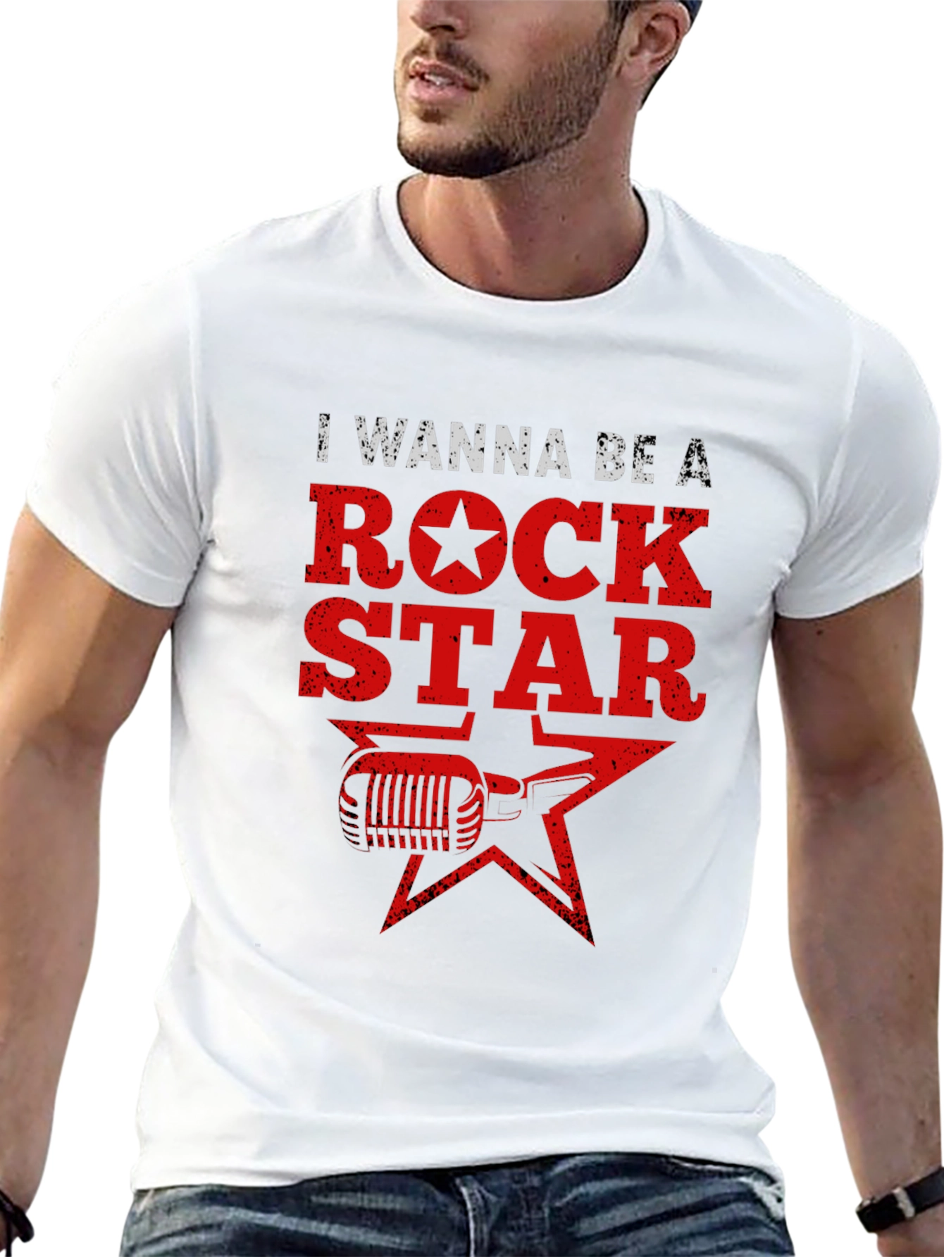 Rock Star Graphic Tee - Black Cotton T-Shirt