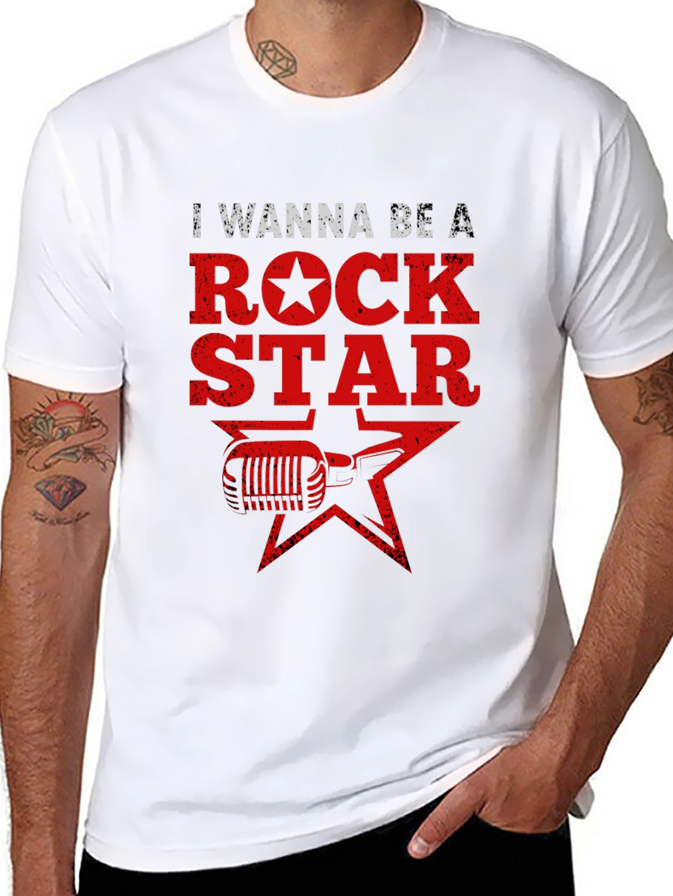 Rock Star Graphic Tee - Black Cotton T-Shirt