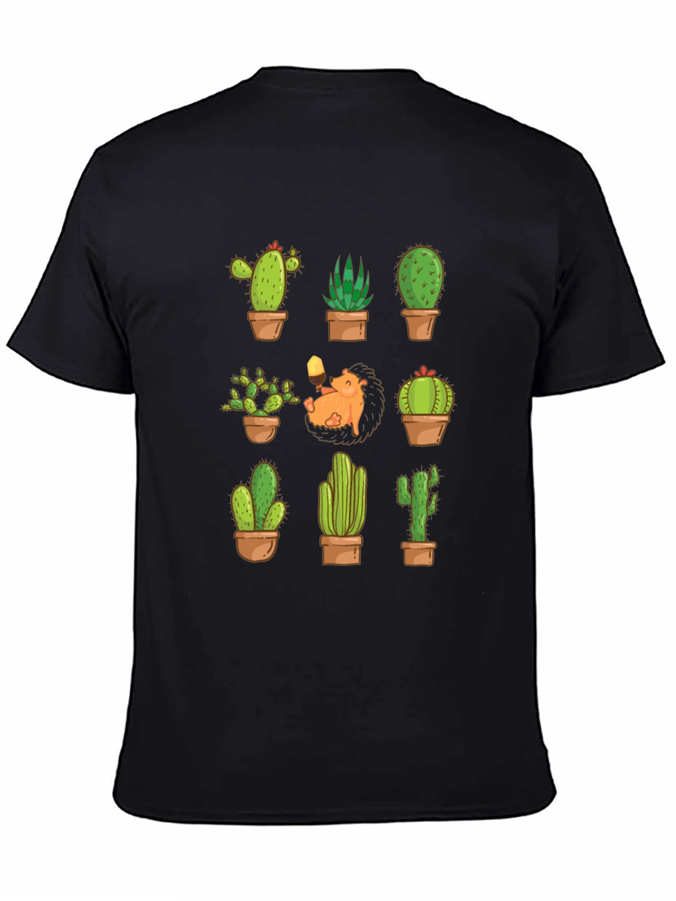 Cactus Hedgehog T-Shirt - Botanical Garden Style