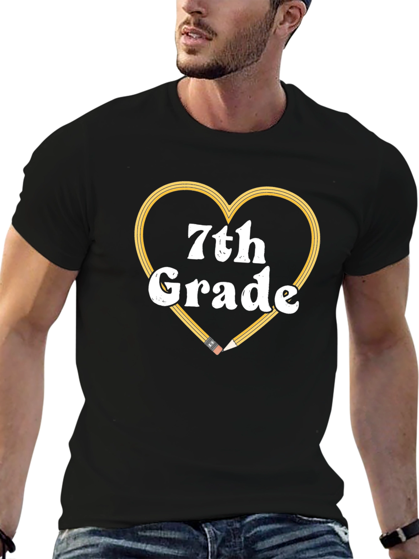 7th Grade Teacher Heart Pencil T-Shirt