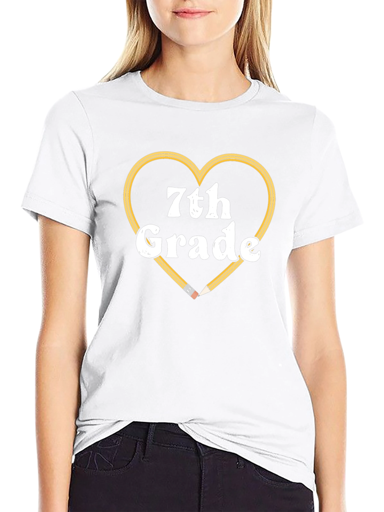 7th Grade Teacher Heart Pencil T-Shirt