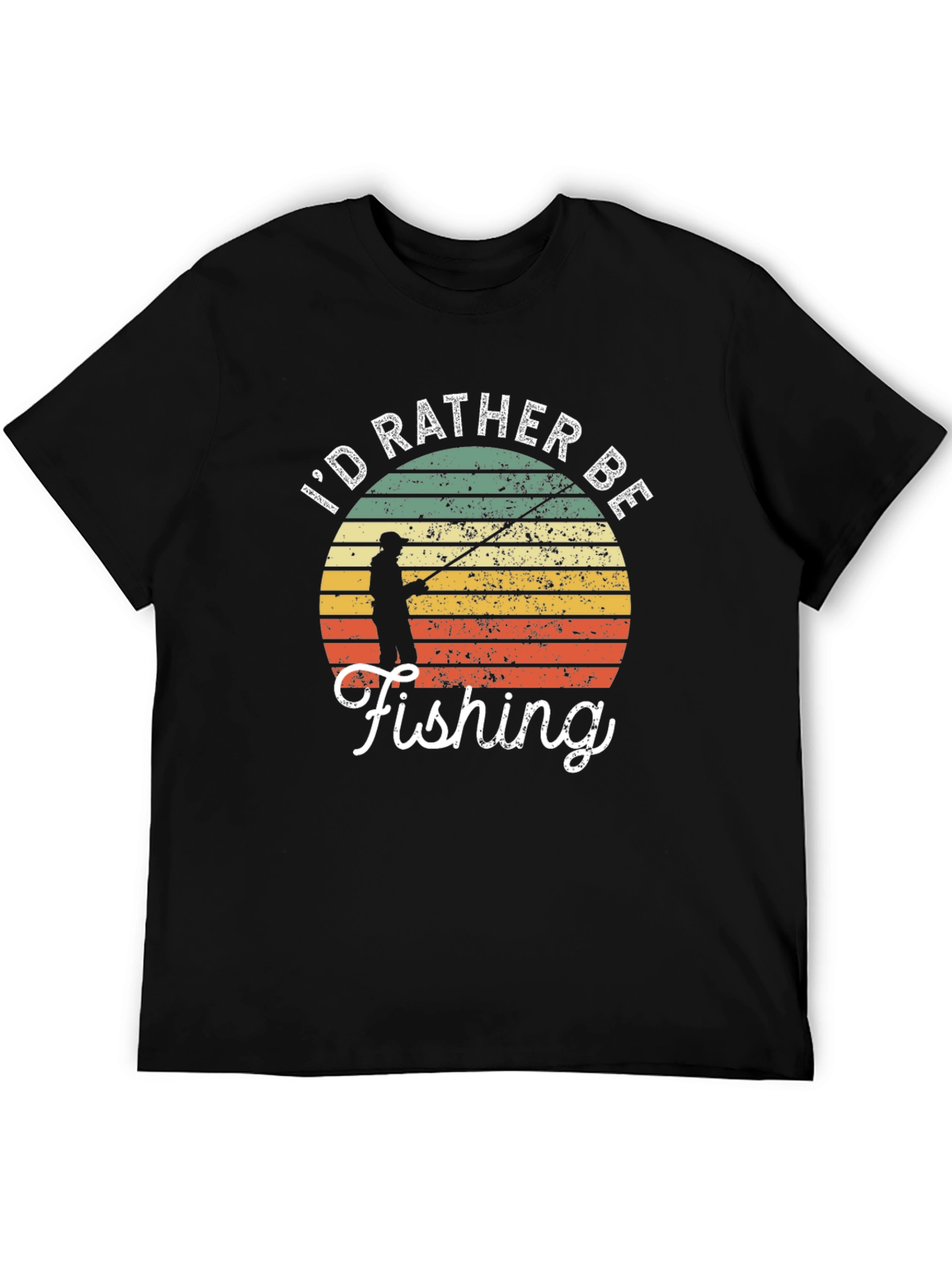 Id Rather Be Fishing T-Shirt Retro Angler Tee